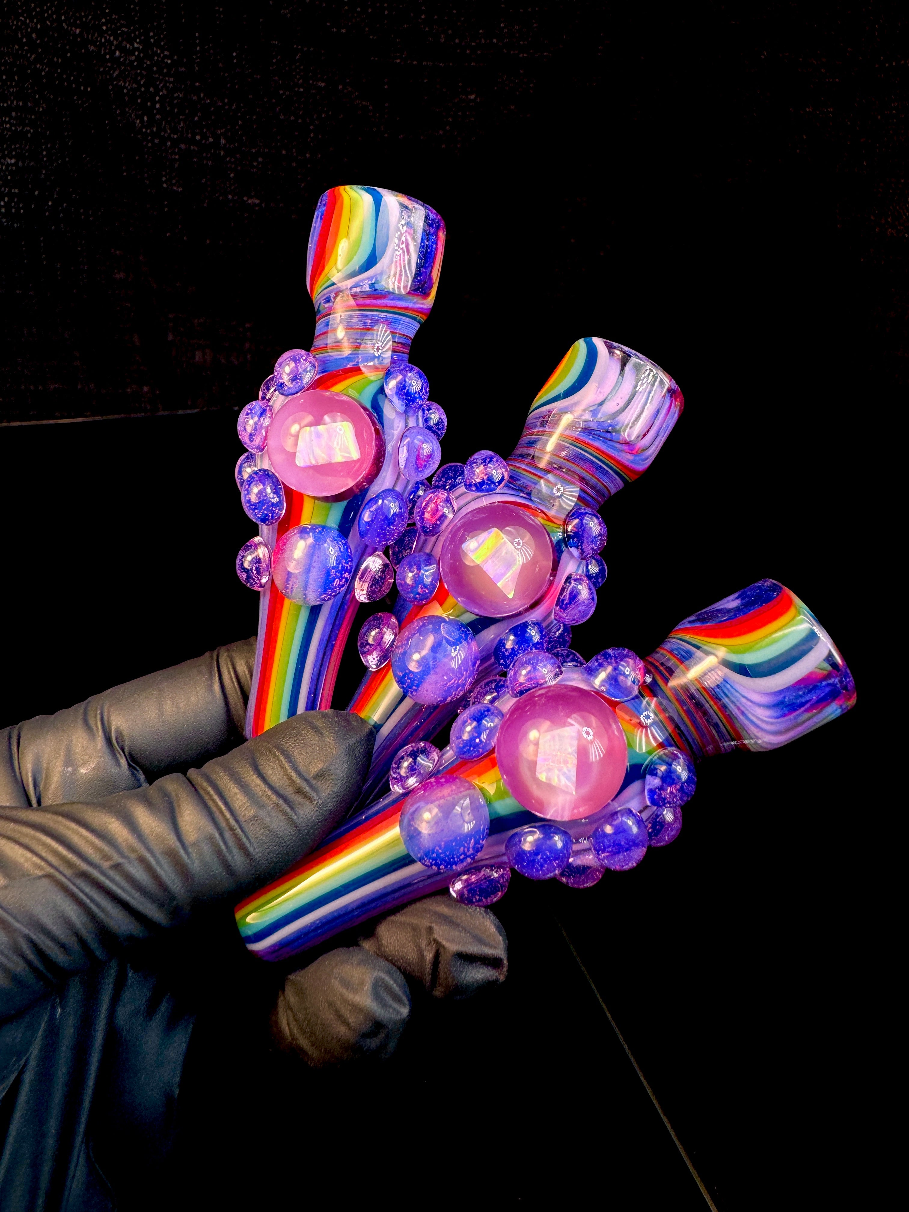 Pink slyme rainbow x pink slyme opal chillum