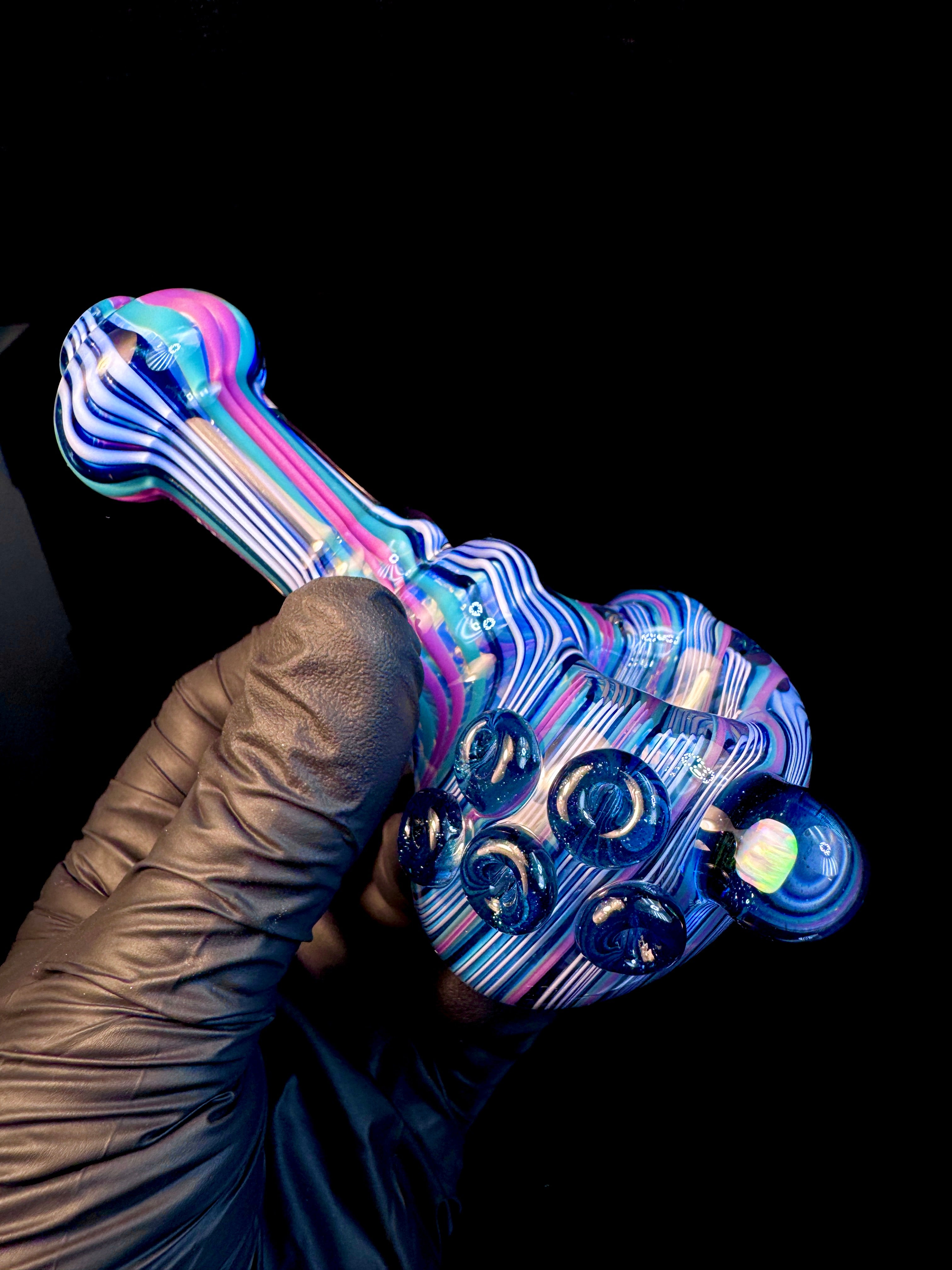 Linework fumed opal spoon