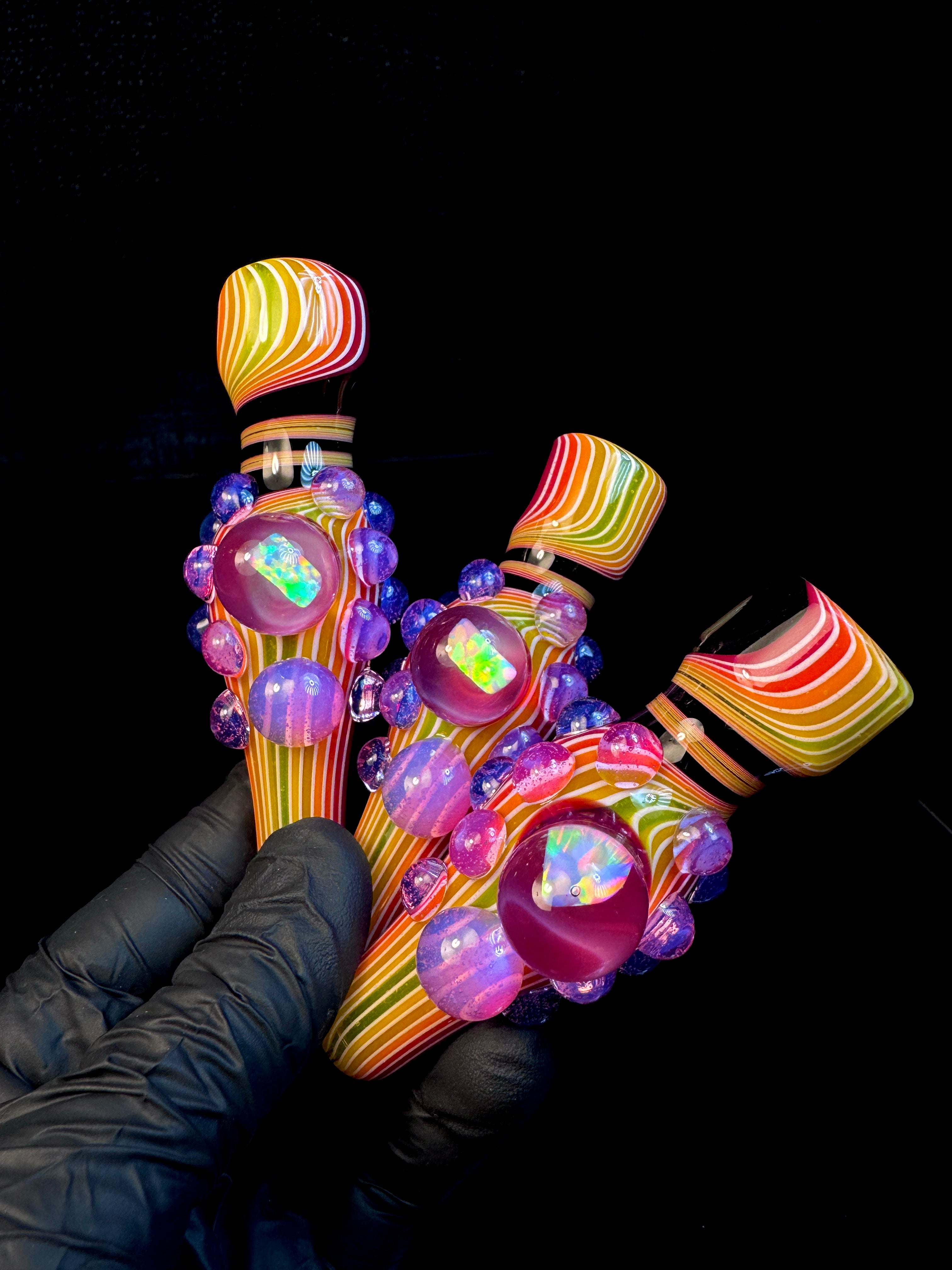 Galaxy black Fire fade x pink slyme opal chillum
