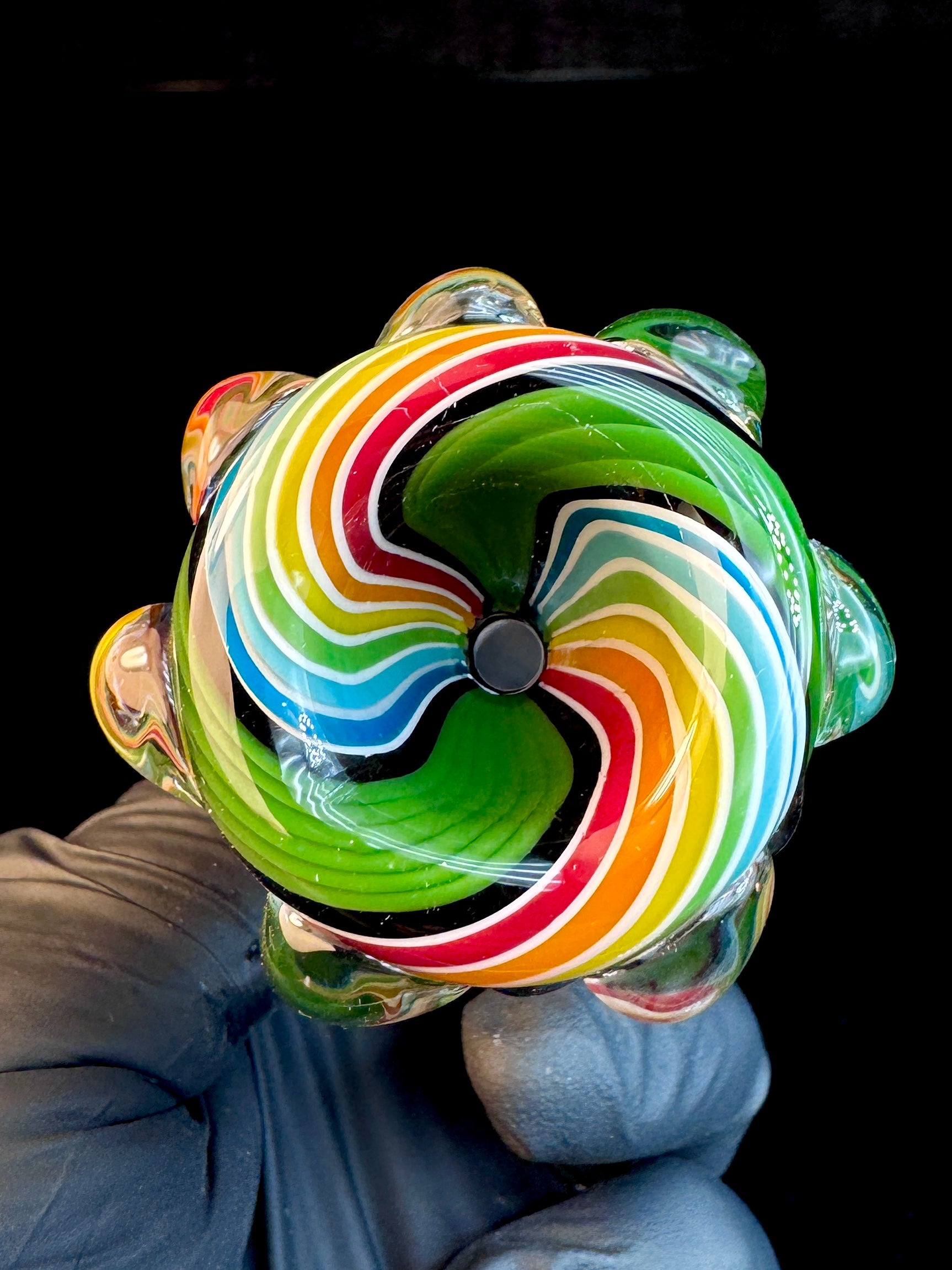 14mm Galaxy black x Jade rainbow fade dot bowl