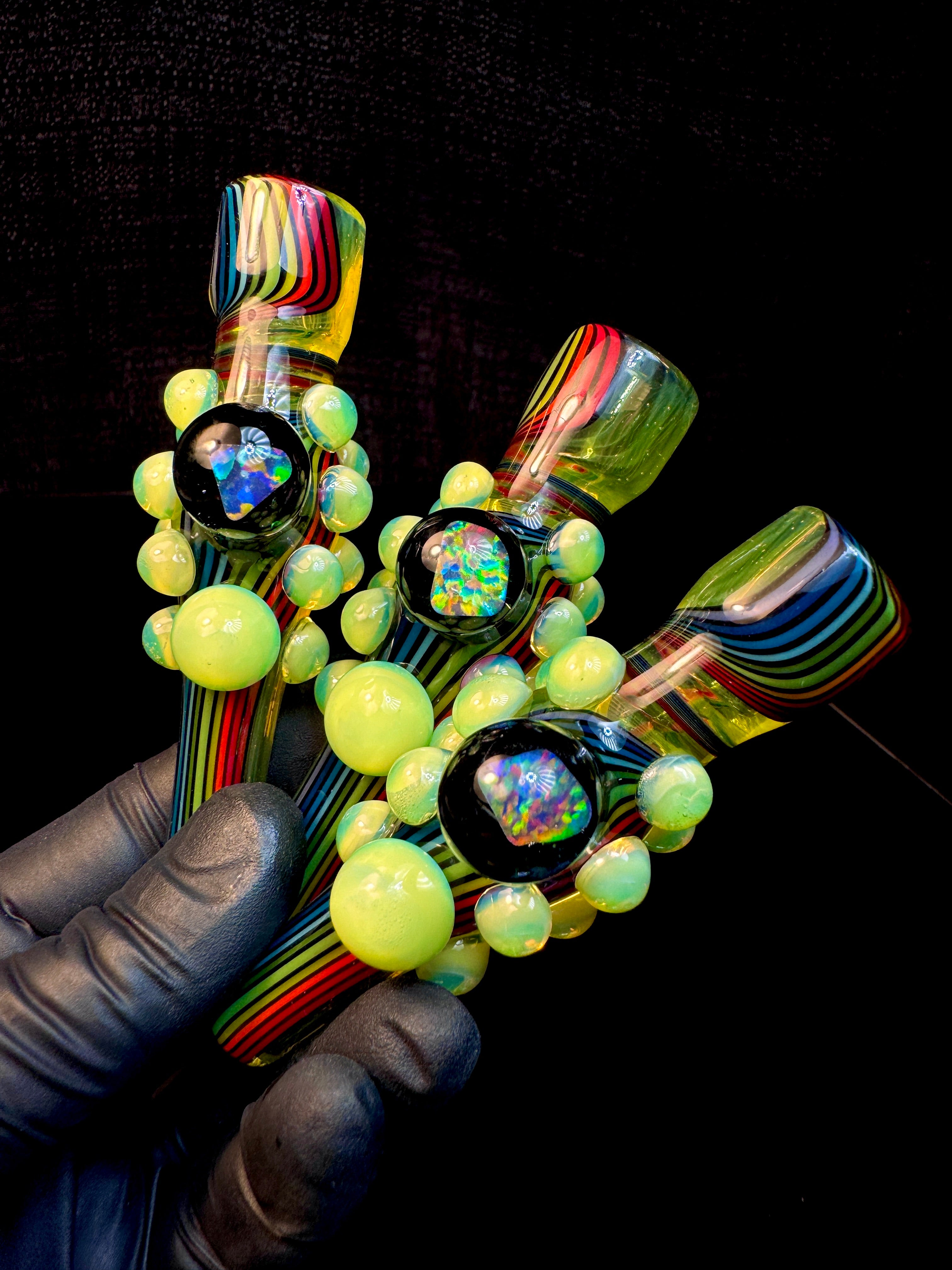 Trans yellow rainbow x slyme dark Opal Chillum