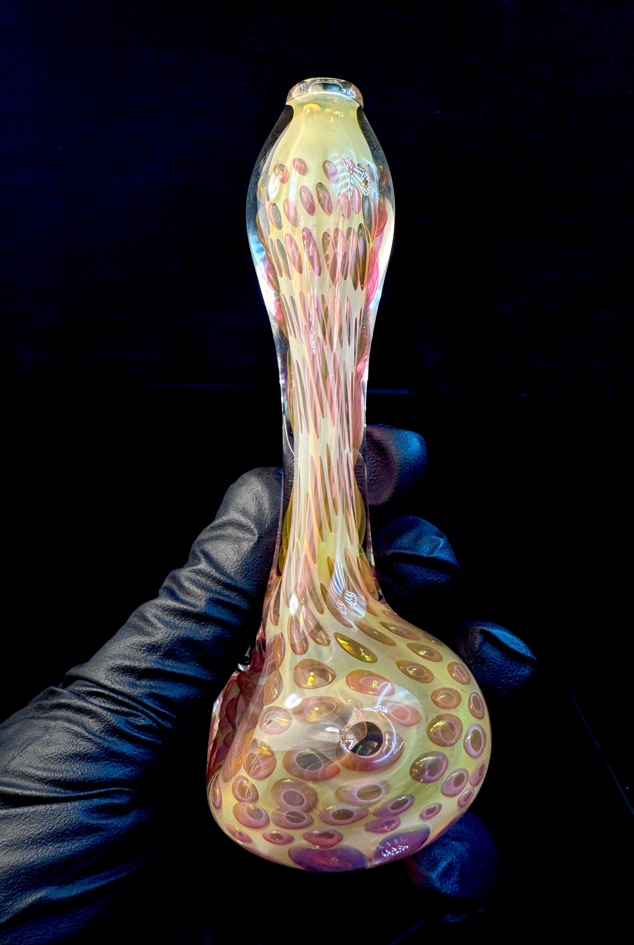 Gold fumed color changing opal pipe