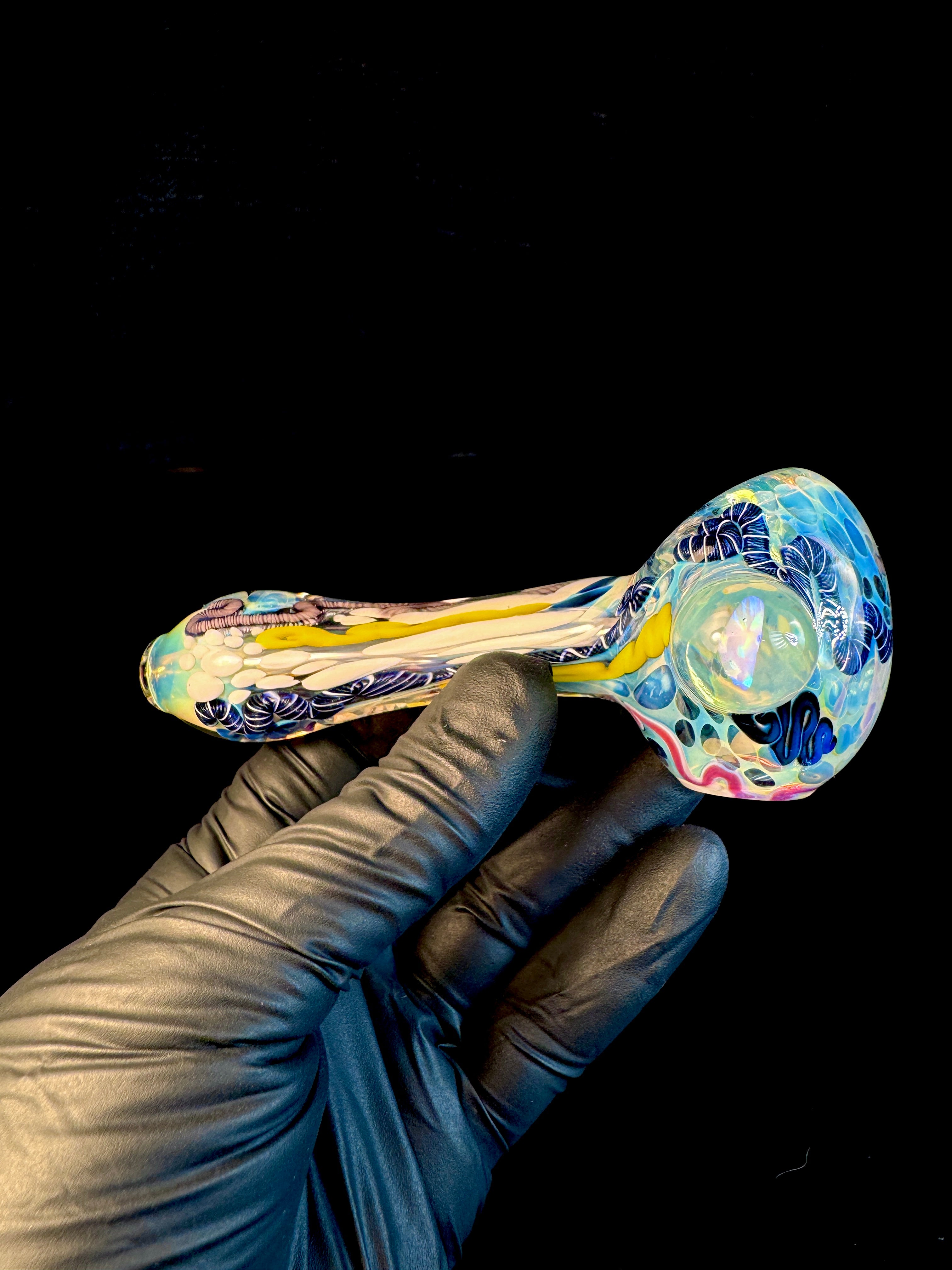 Silver Cane fume opal spoon