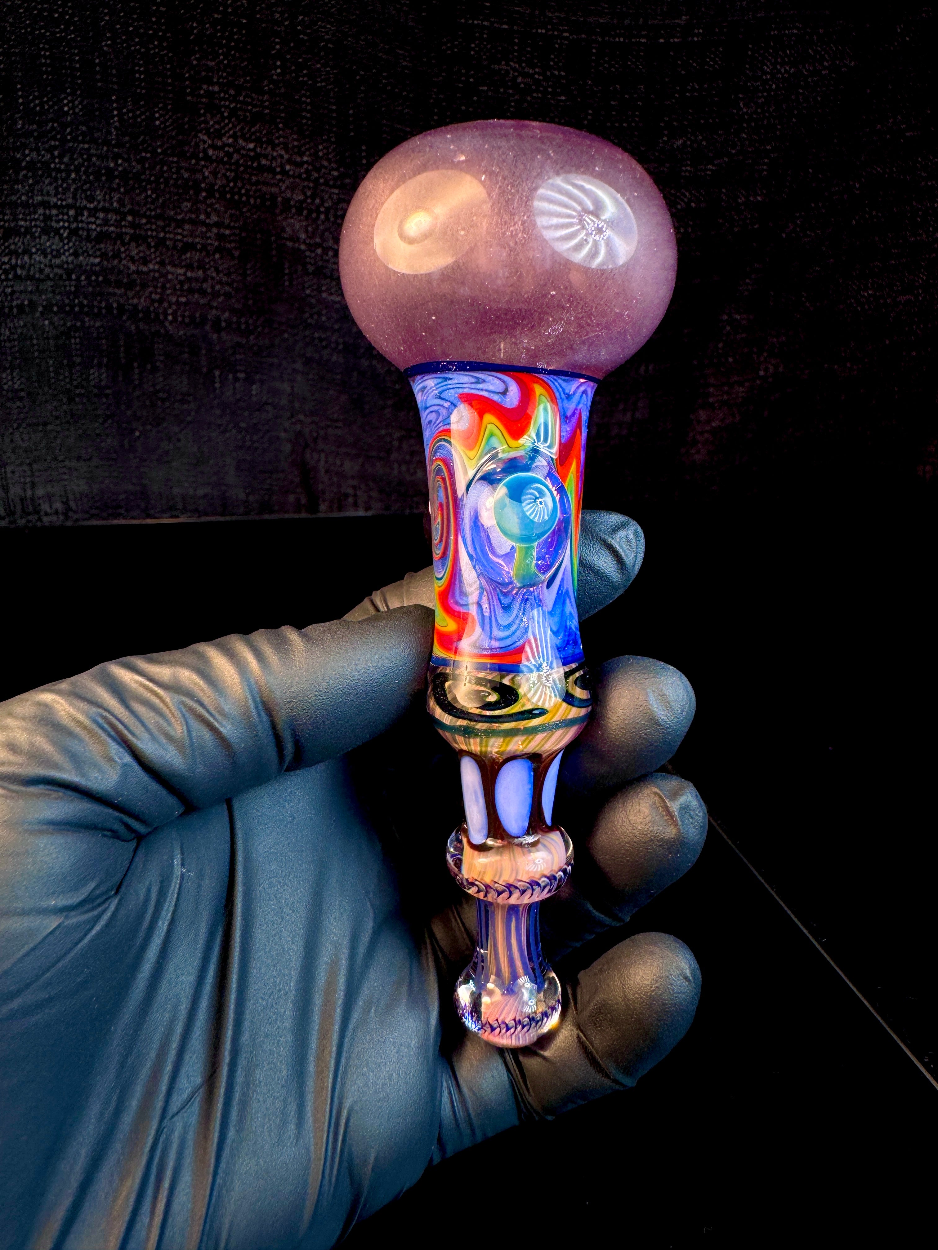Fumed wigwag mushroom opal chillum