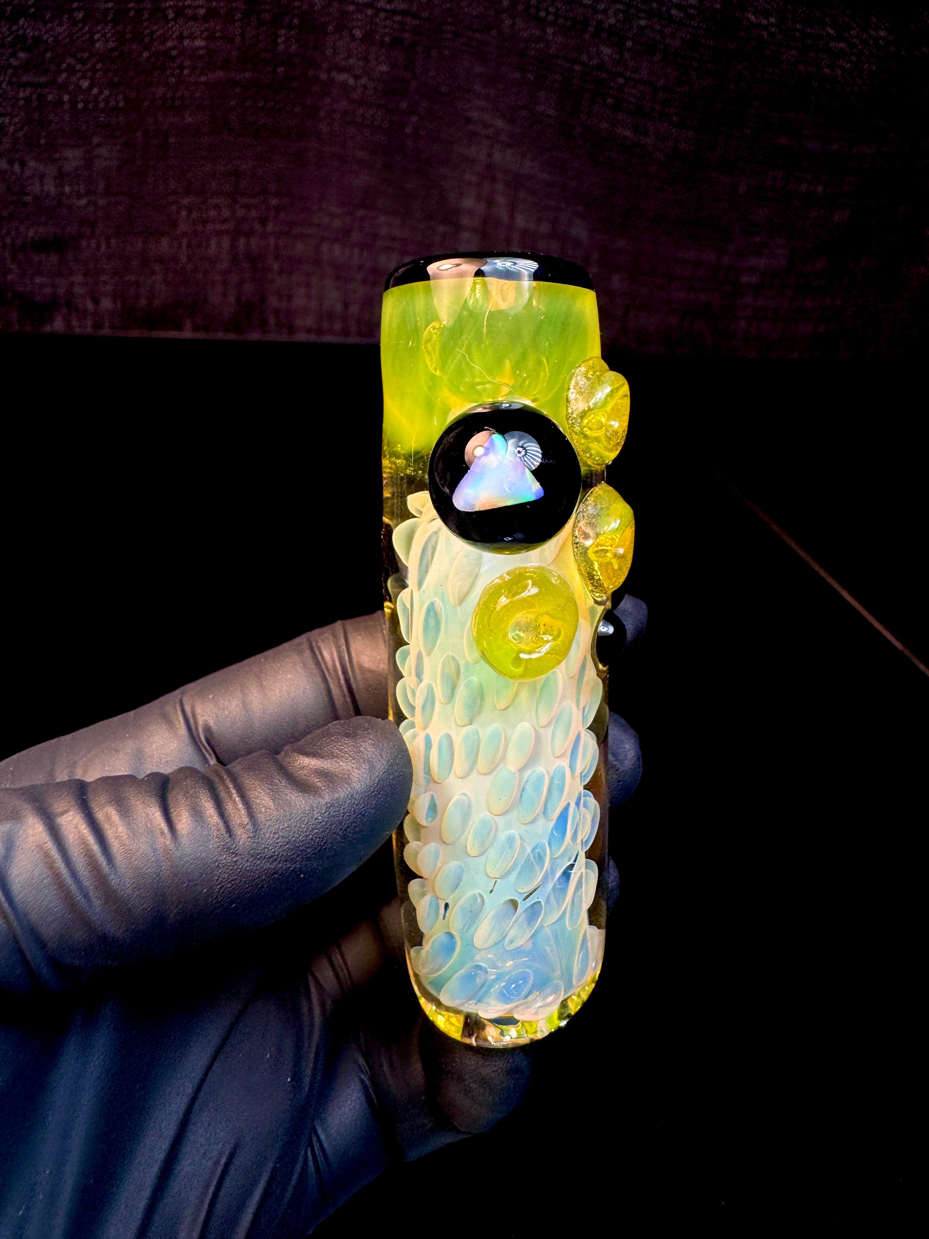 Trans yellow x silver fume opal brickhouse chillum