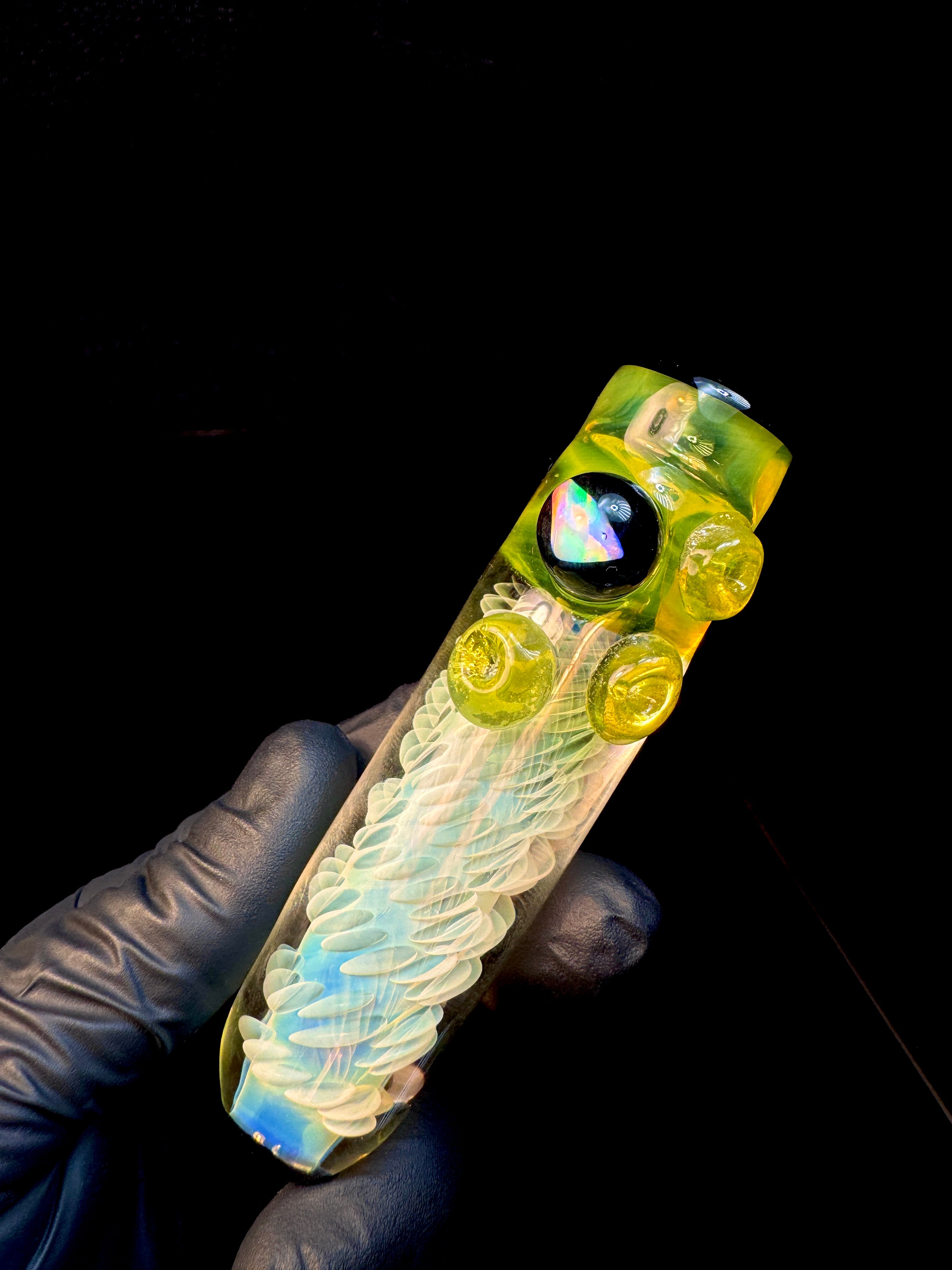 Trans yellow x silver fume opal brickhouse chillum