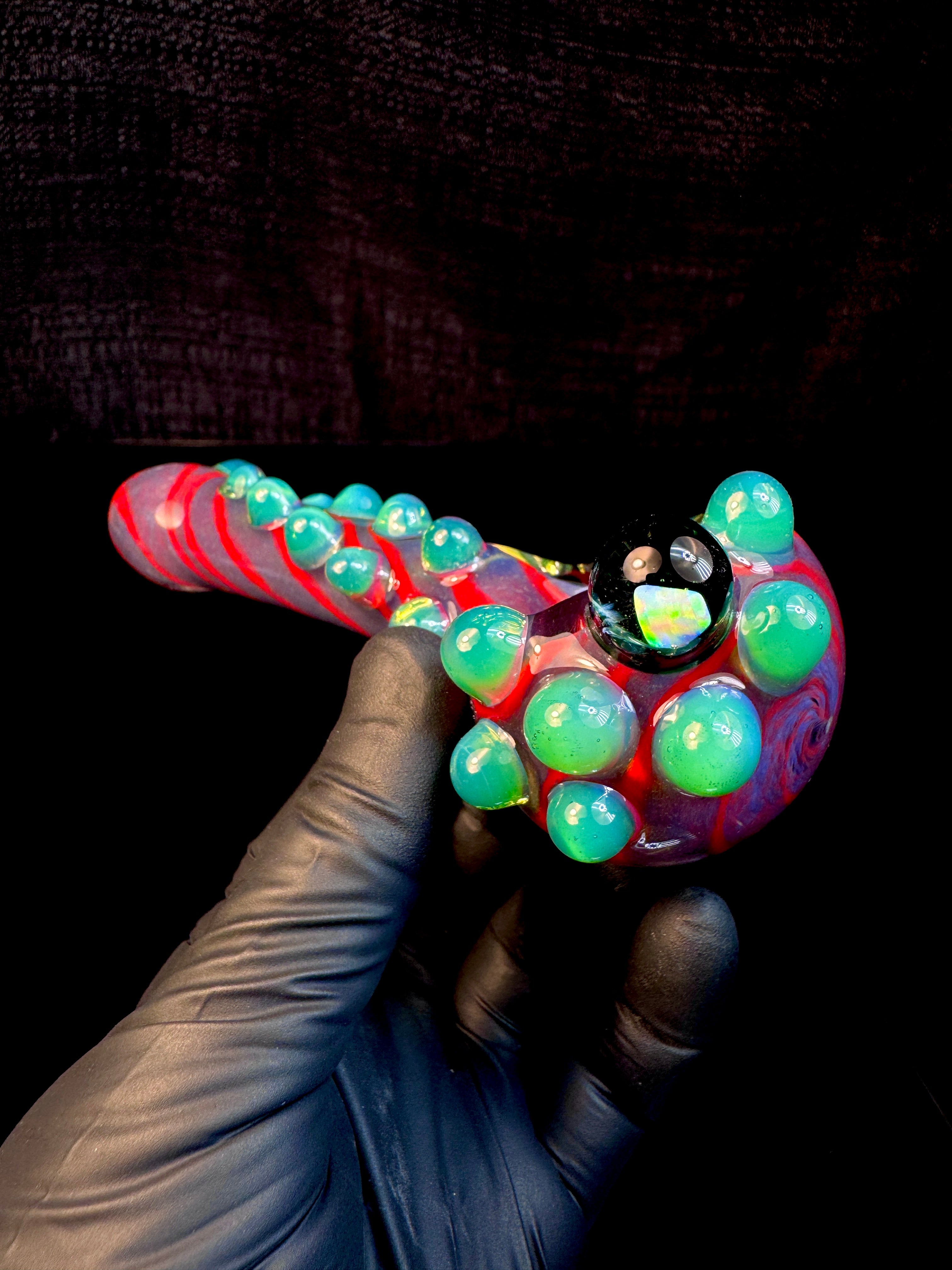Purple urple x cherry x pink slyme striped opal pipe