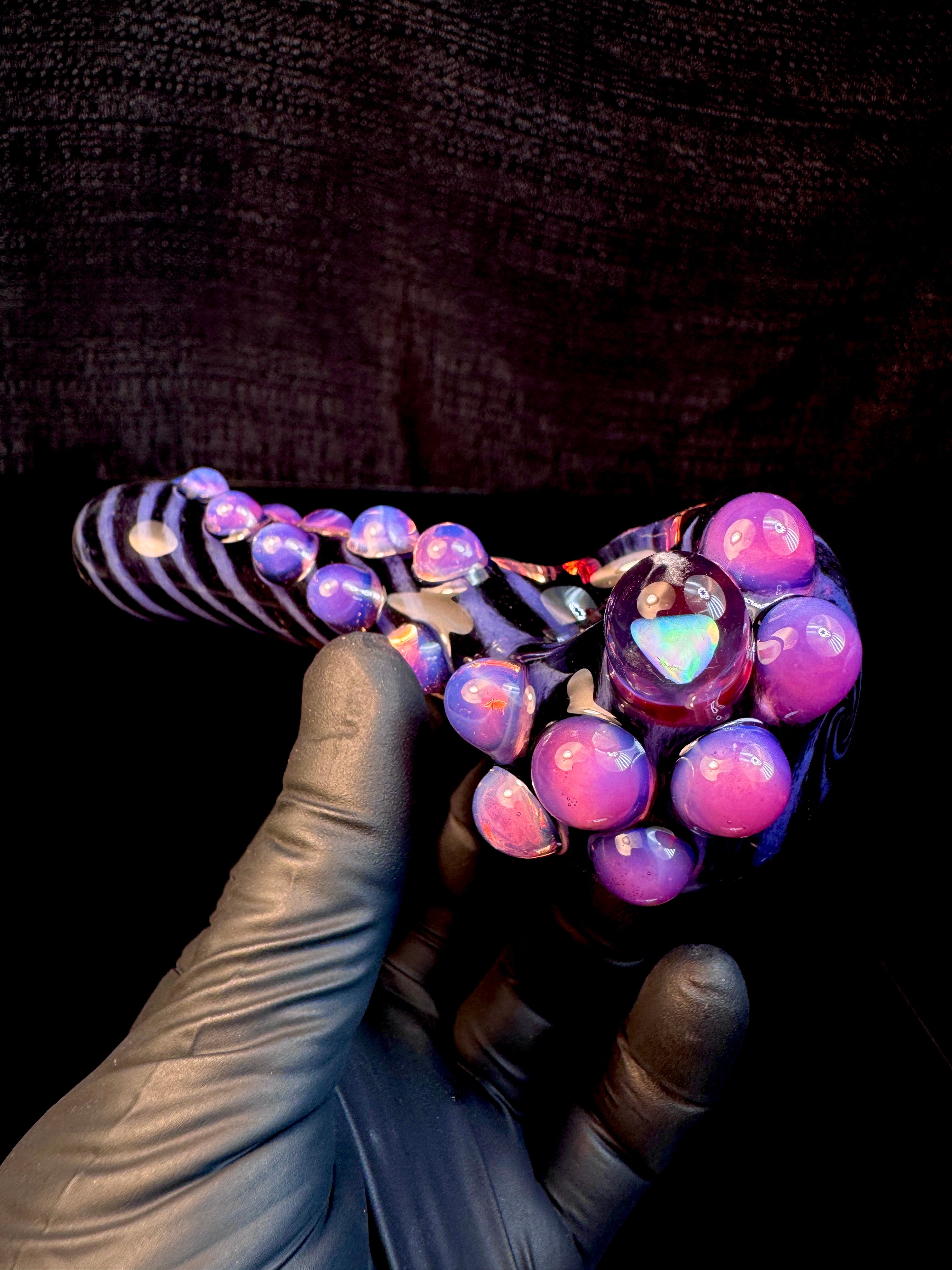 Cherry x jet black x dense slyme striped opal pipe (Copy)