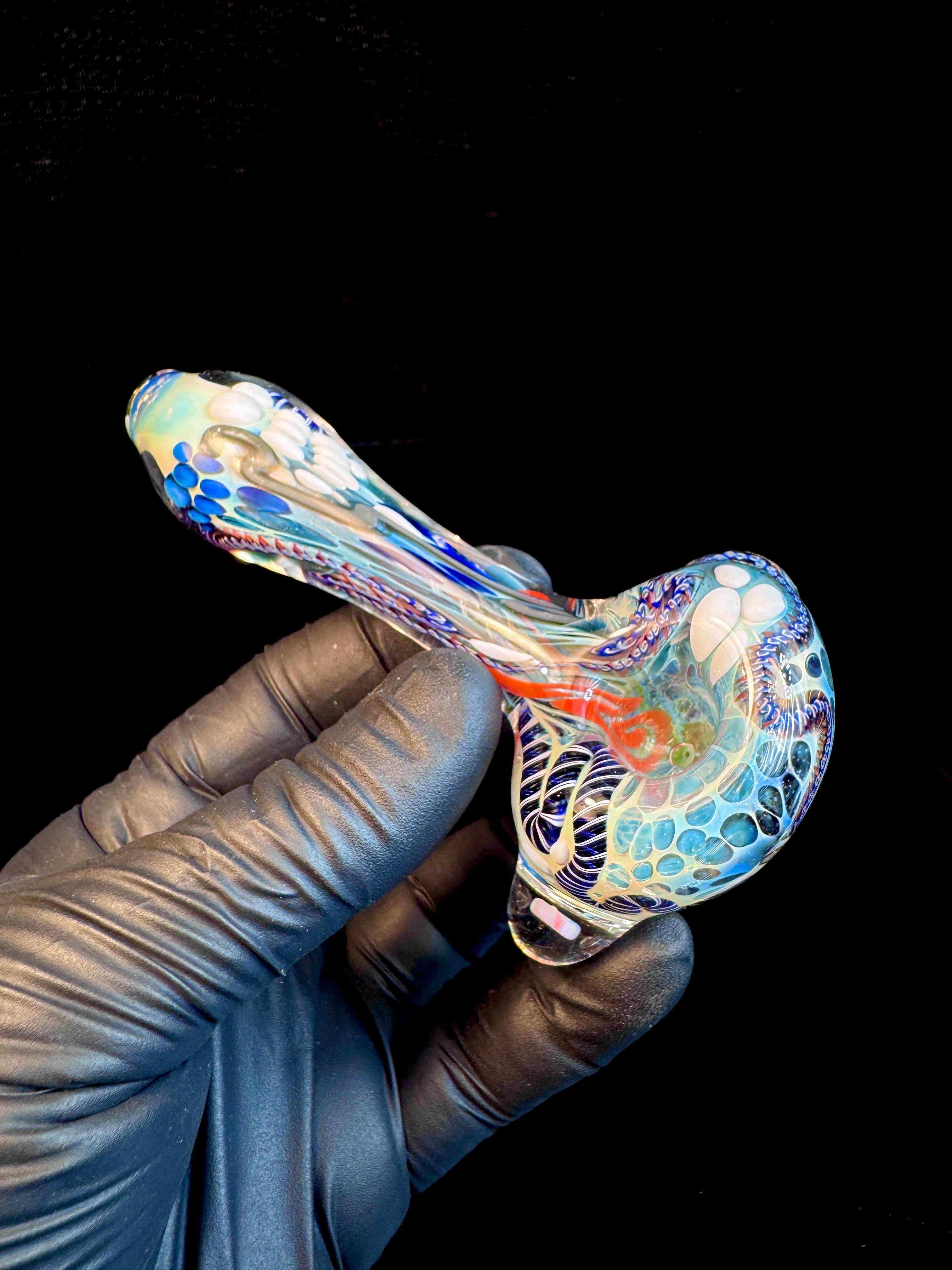 Silver Cane fume opal spoon