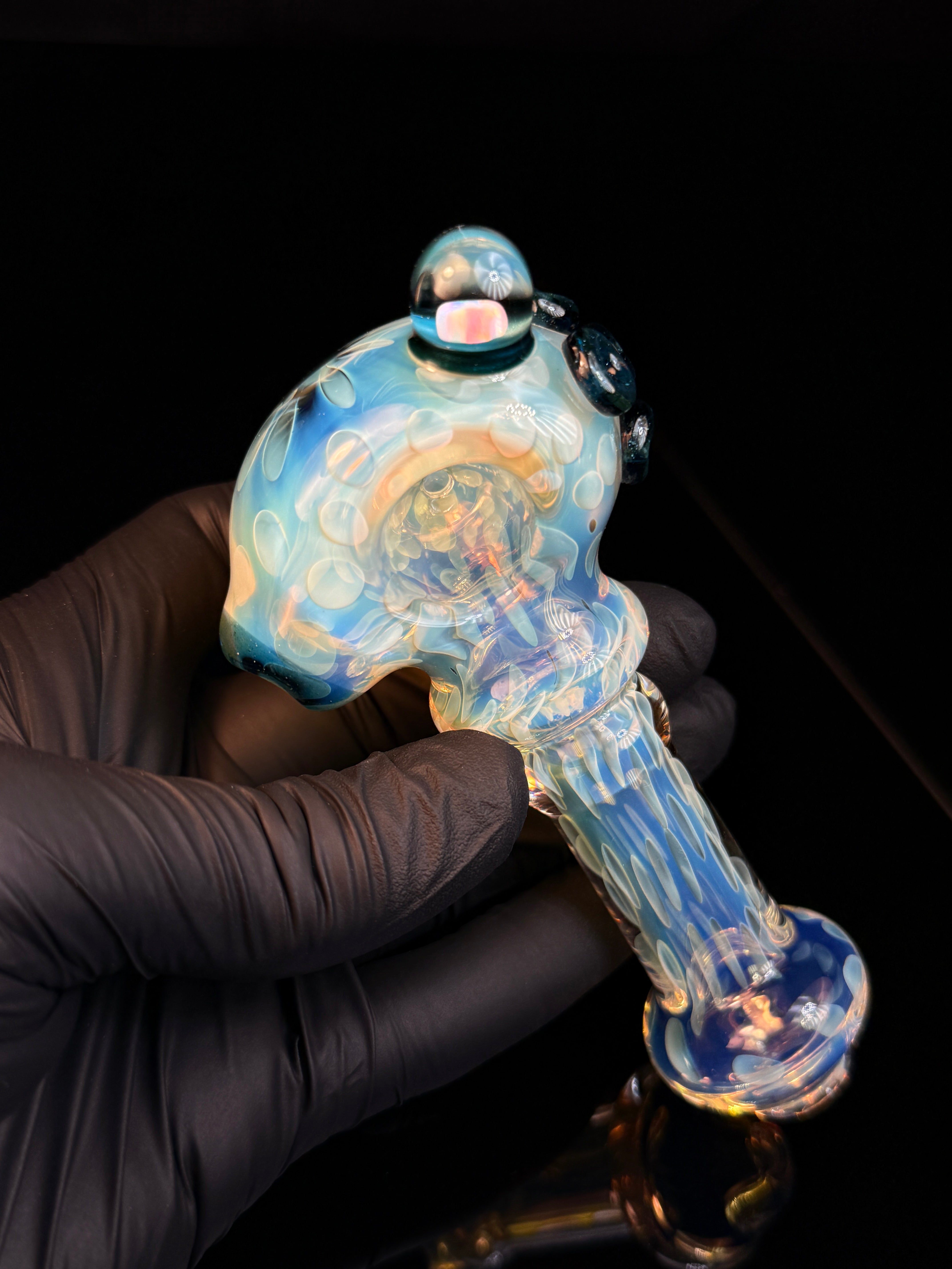 Silver fume x Blue stardust opal spoon