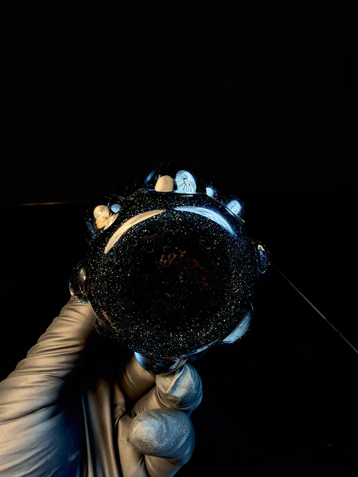 Galaxy black flat bottom nug Jar