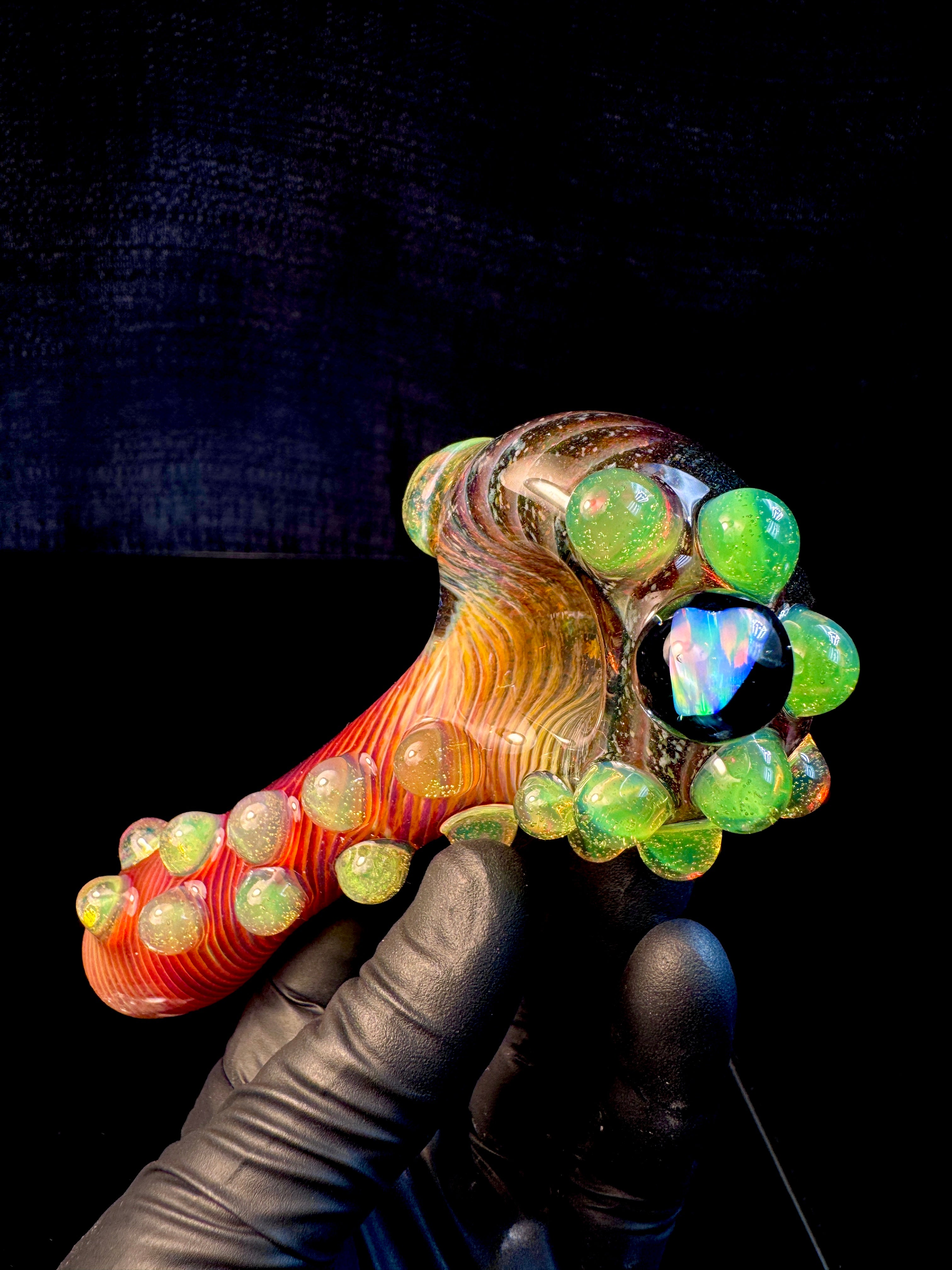 Fire fade Striped Opal Pipe