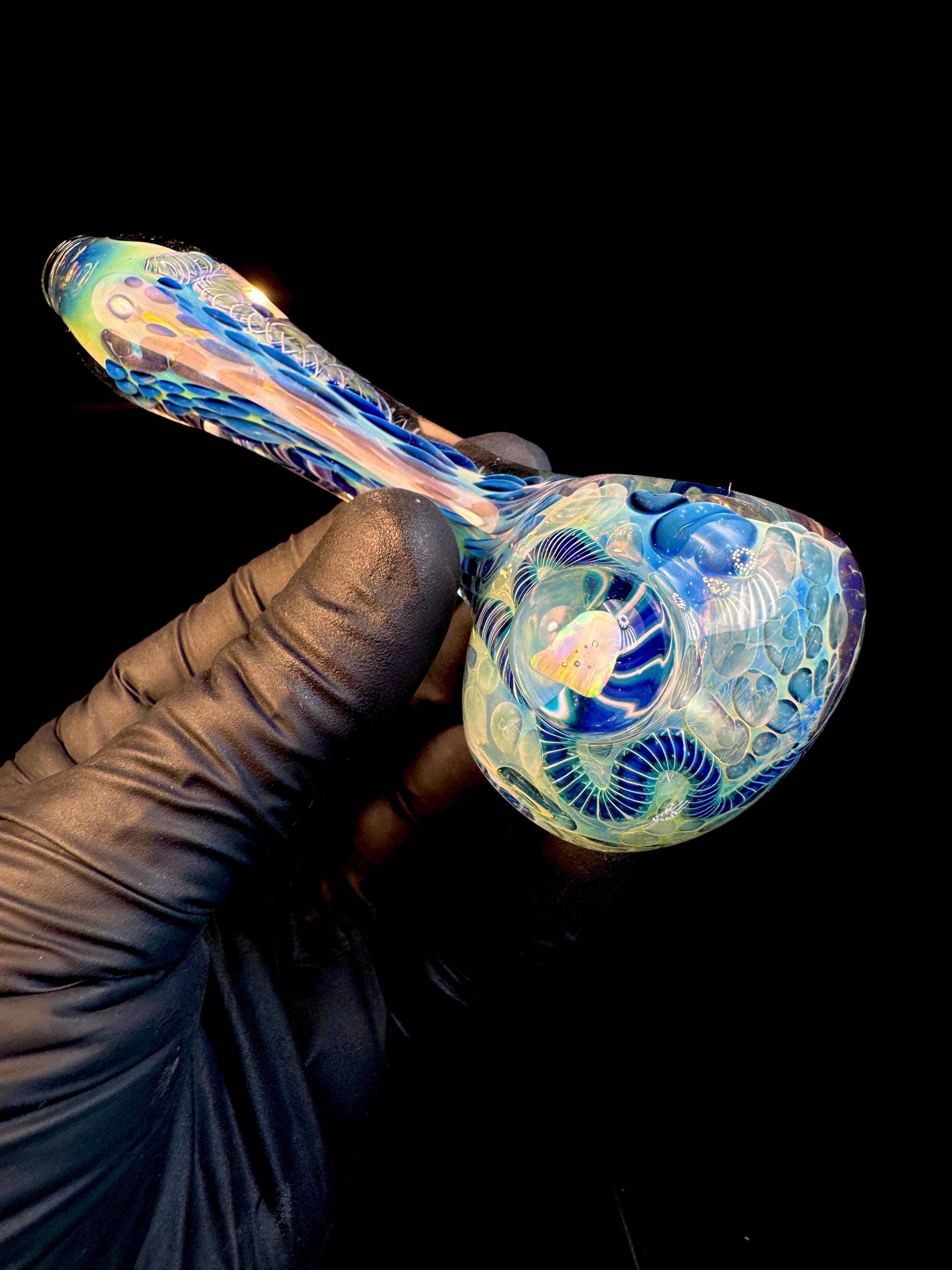 Silver Cane fumed opal spoon