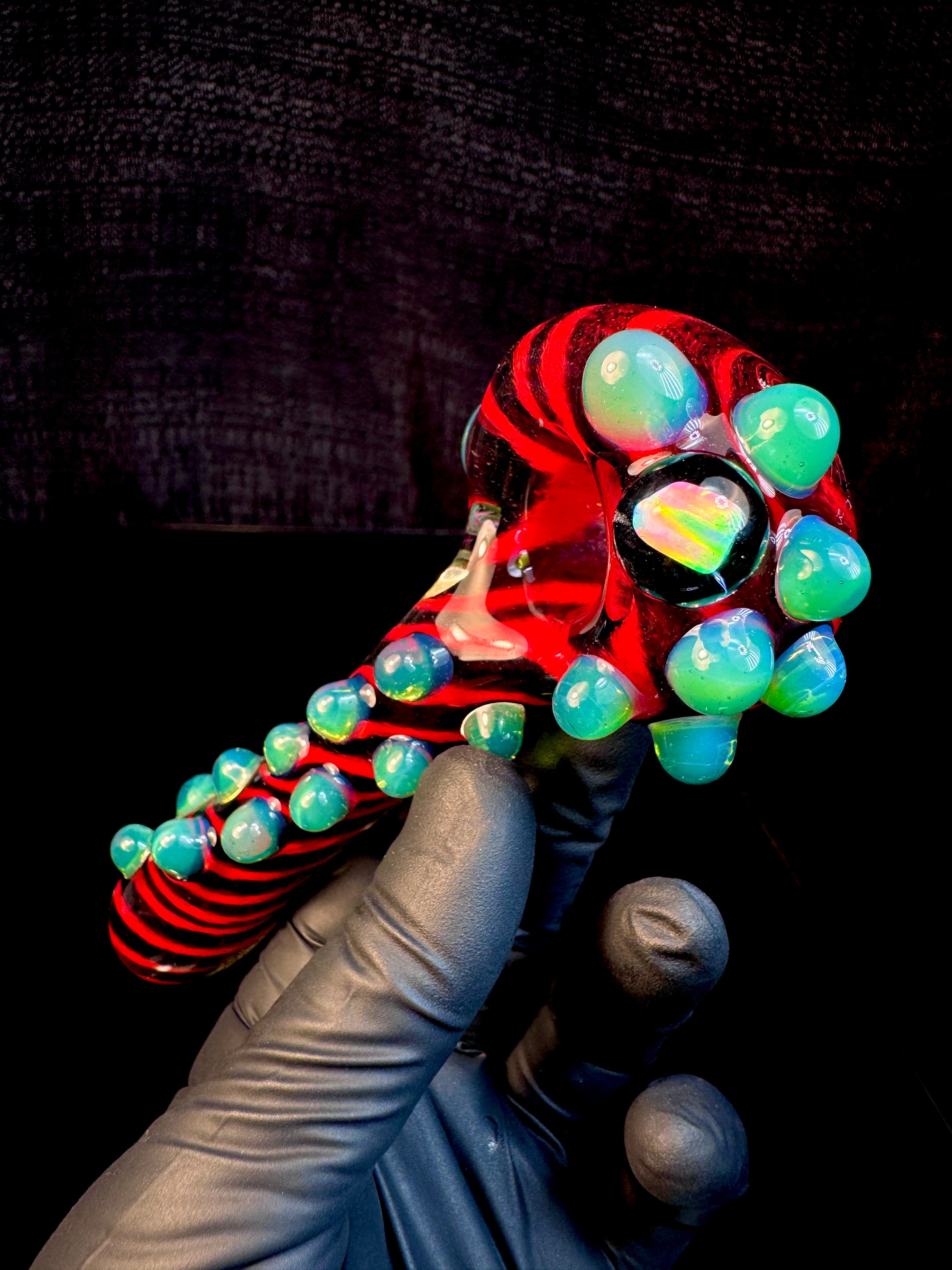 Cherry x jet black x dense slyme striped opal pipe