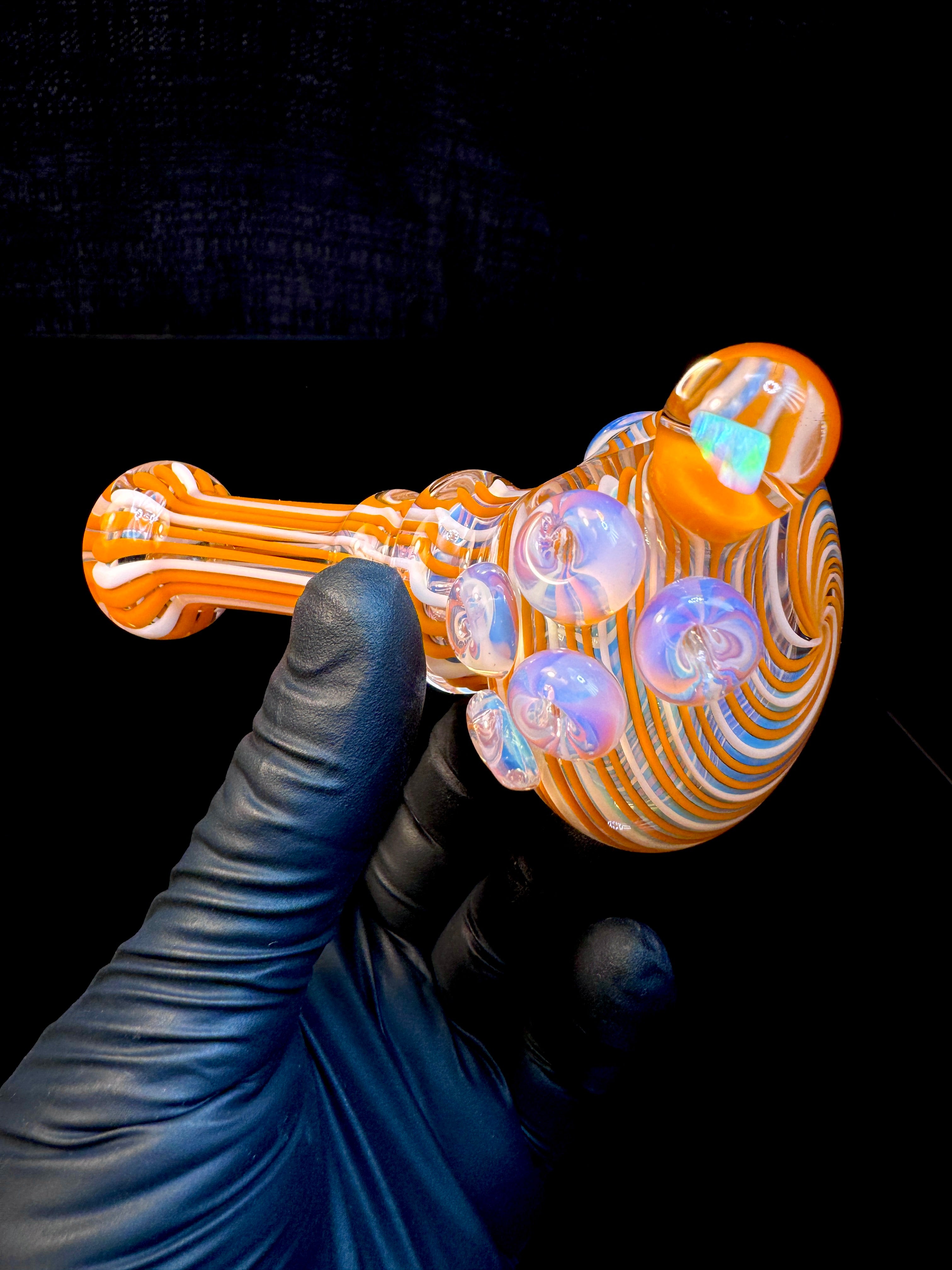 Fumed linework opal spoon