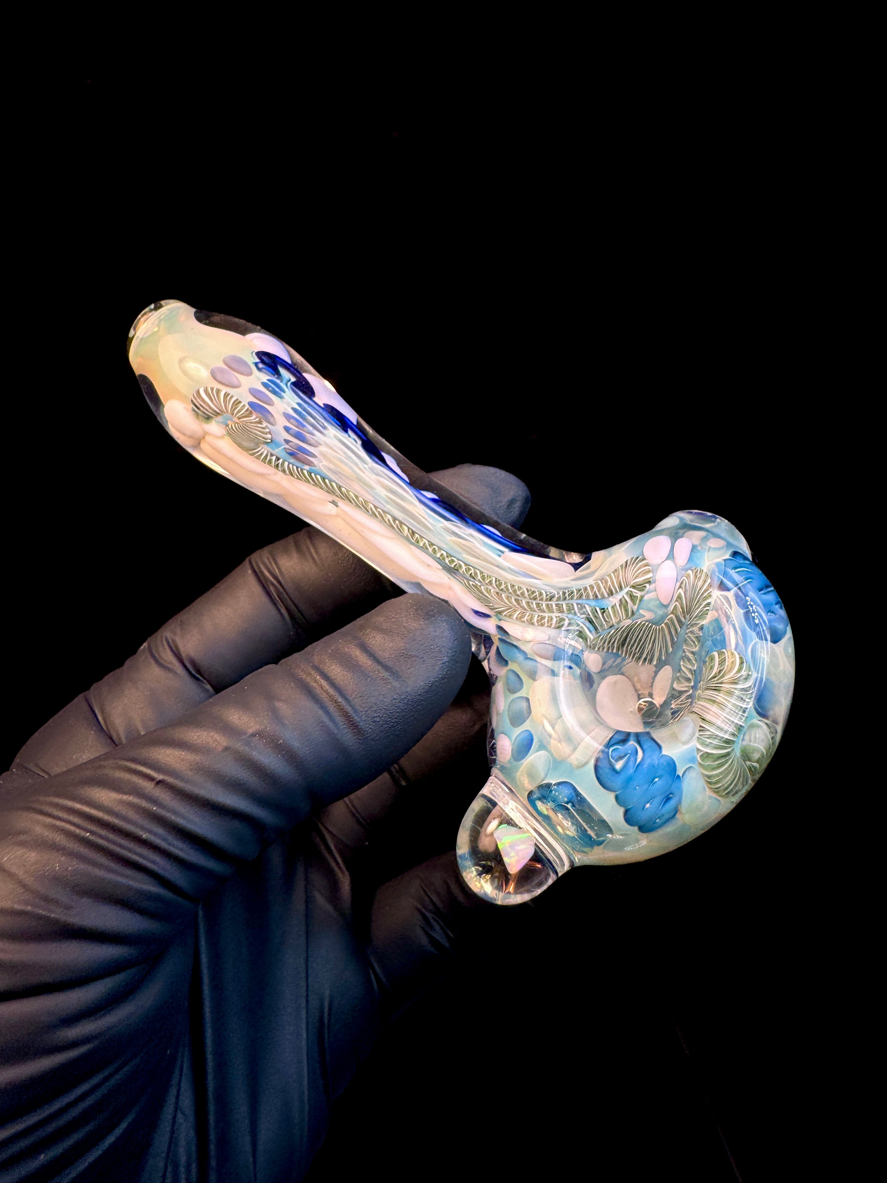 Silver Cane fume opal spoon
