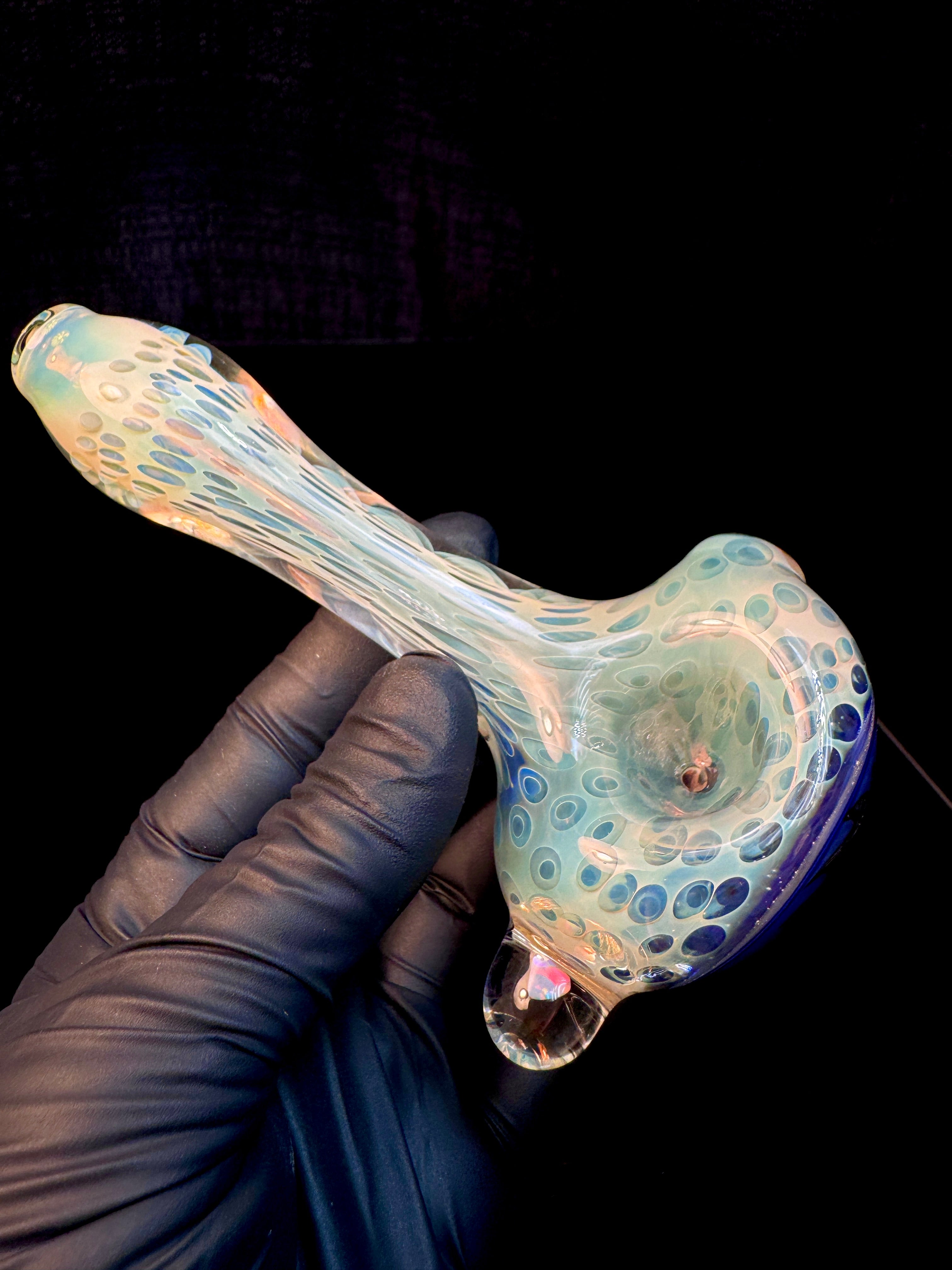 Silver fume Cane fume wigwag opal spoon