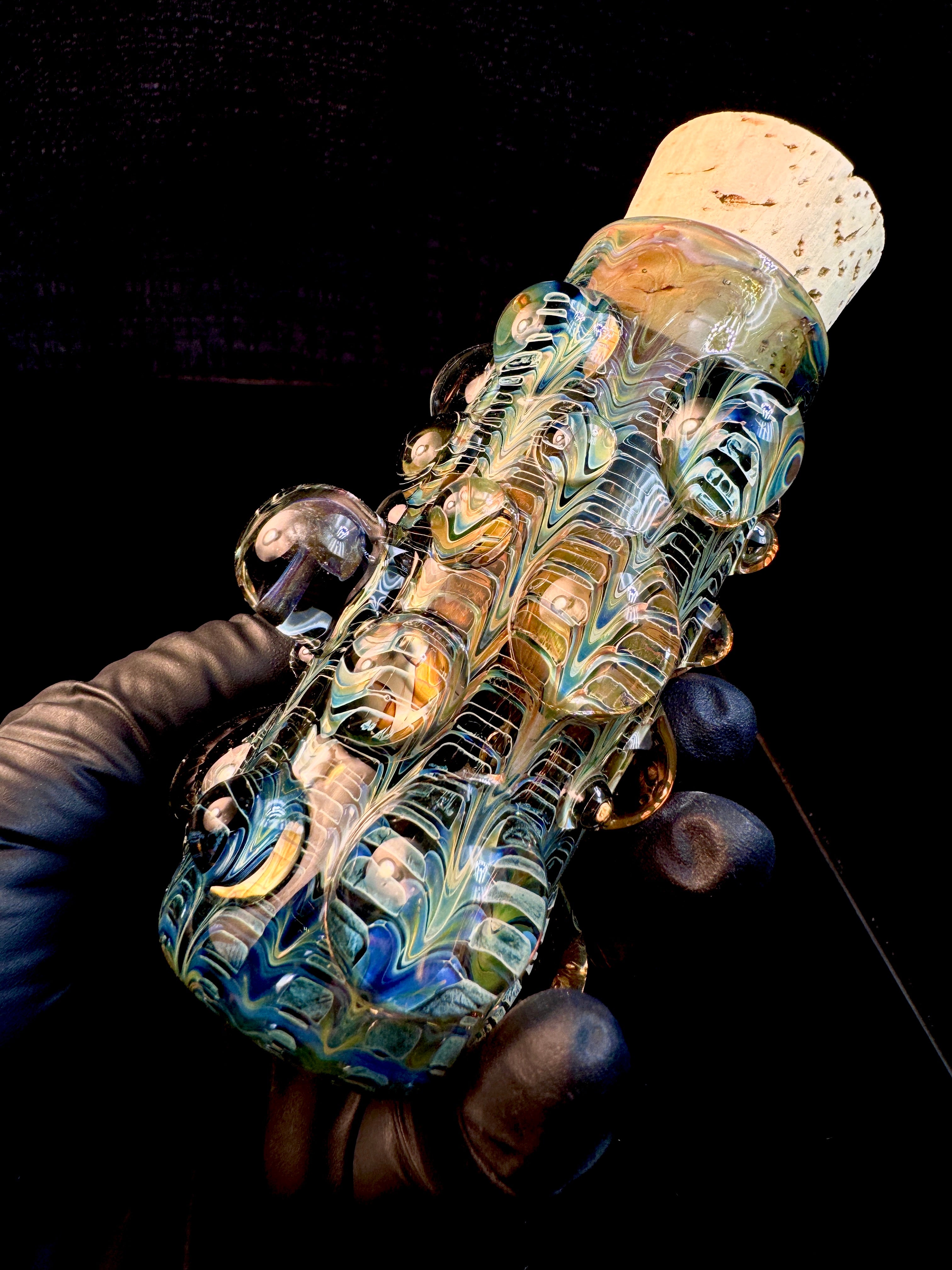 Dark web flat bottom mushroom nug Jar
