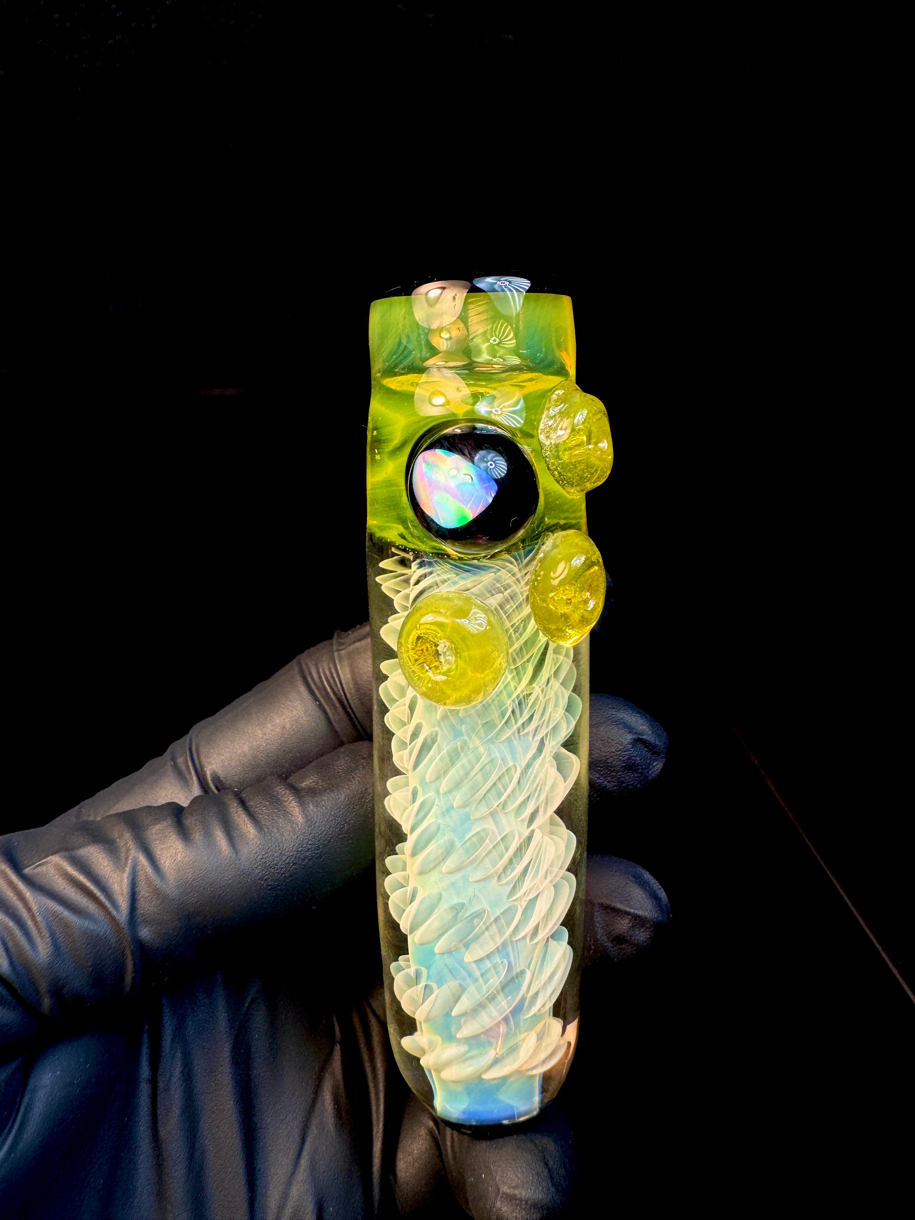 Trans yellow x silver fume opal brickhouse chillum