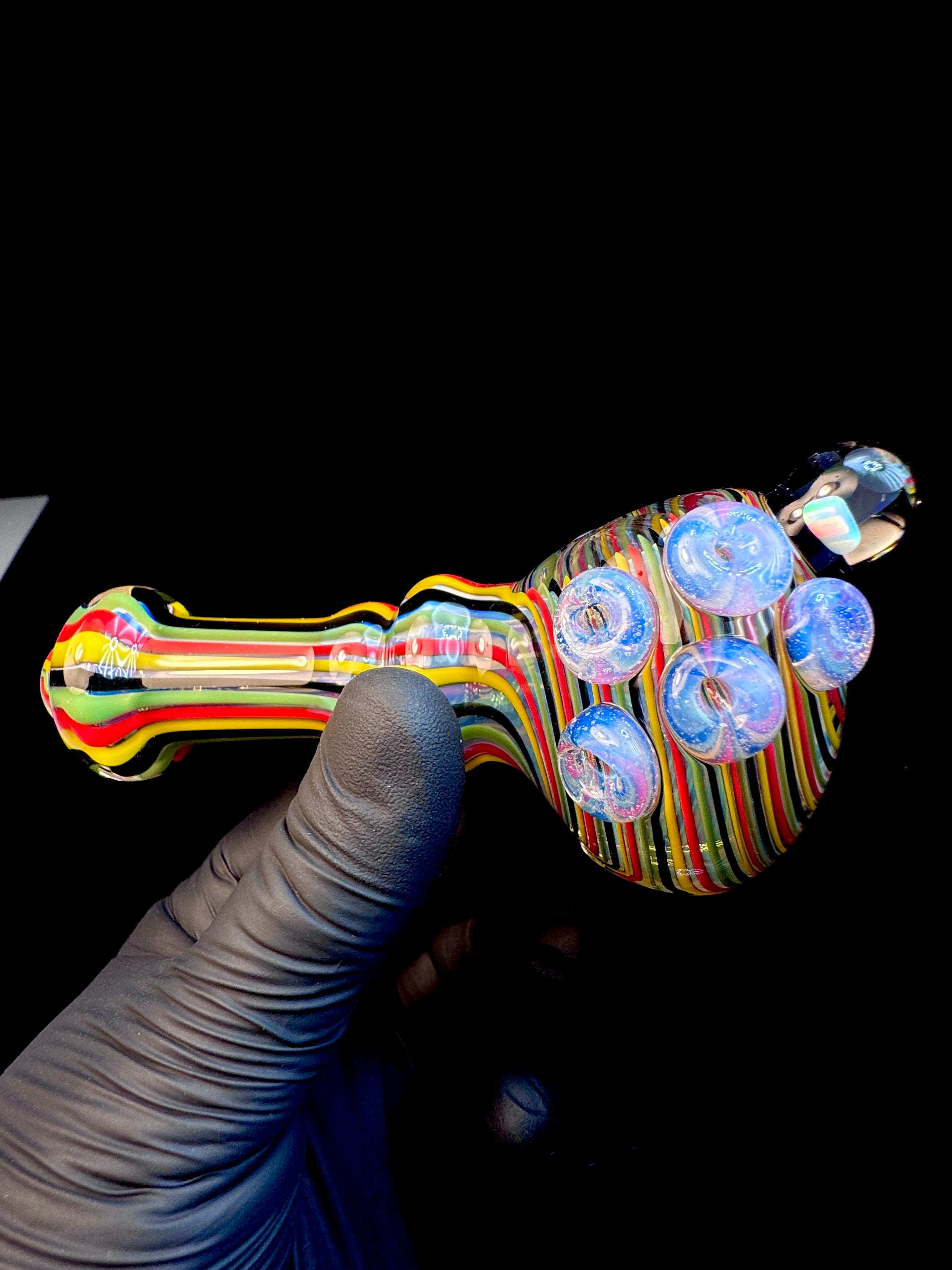 Rasta silver fume opal pipe