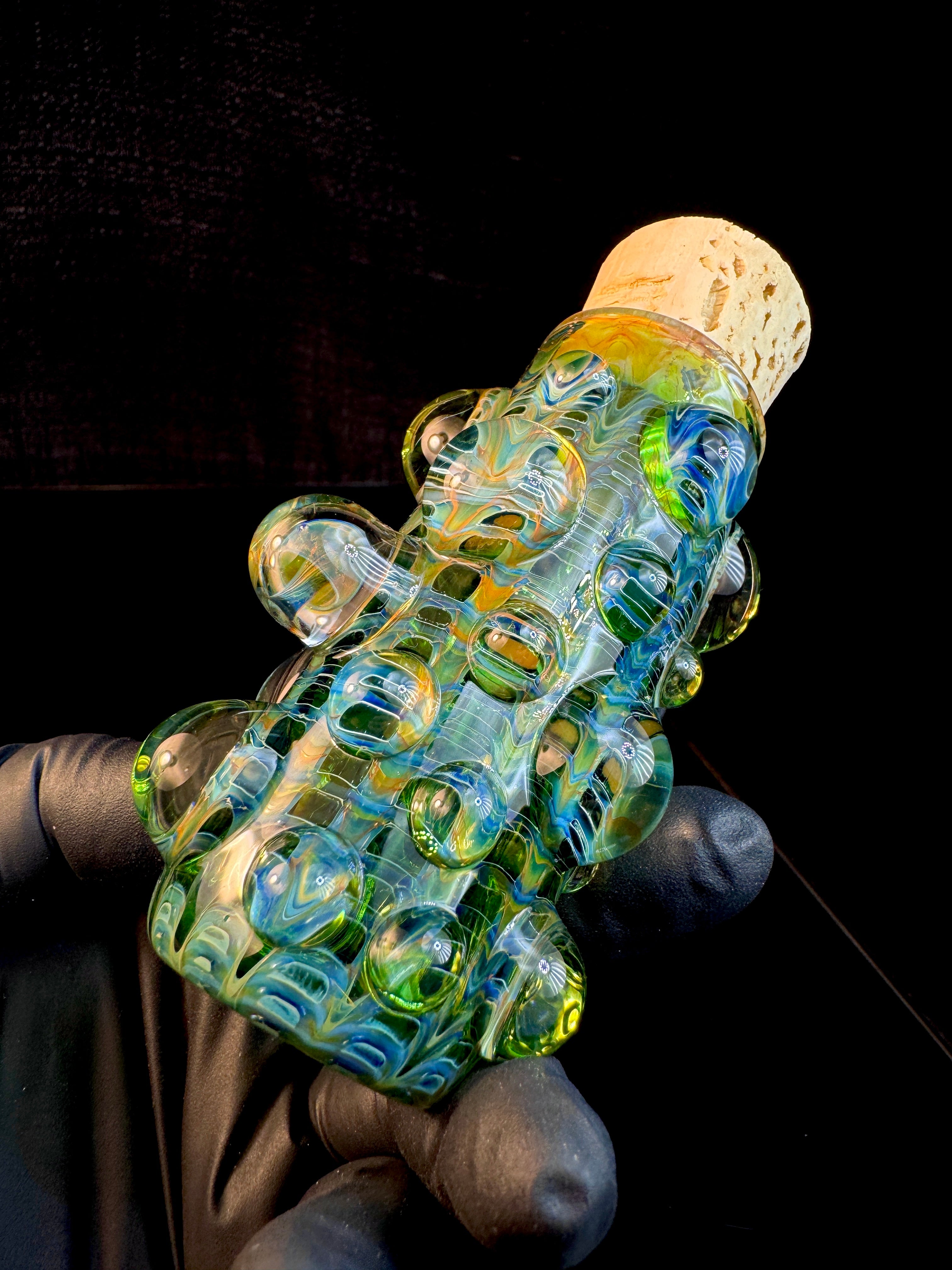 Emerald dark web flat bottom mushroom nug Jar