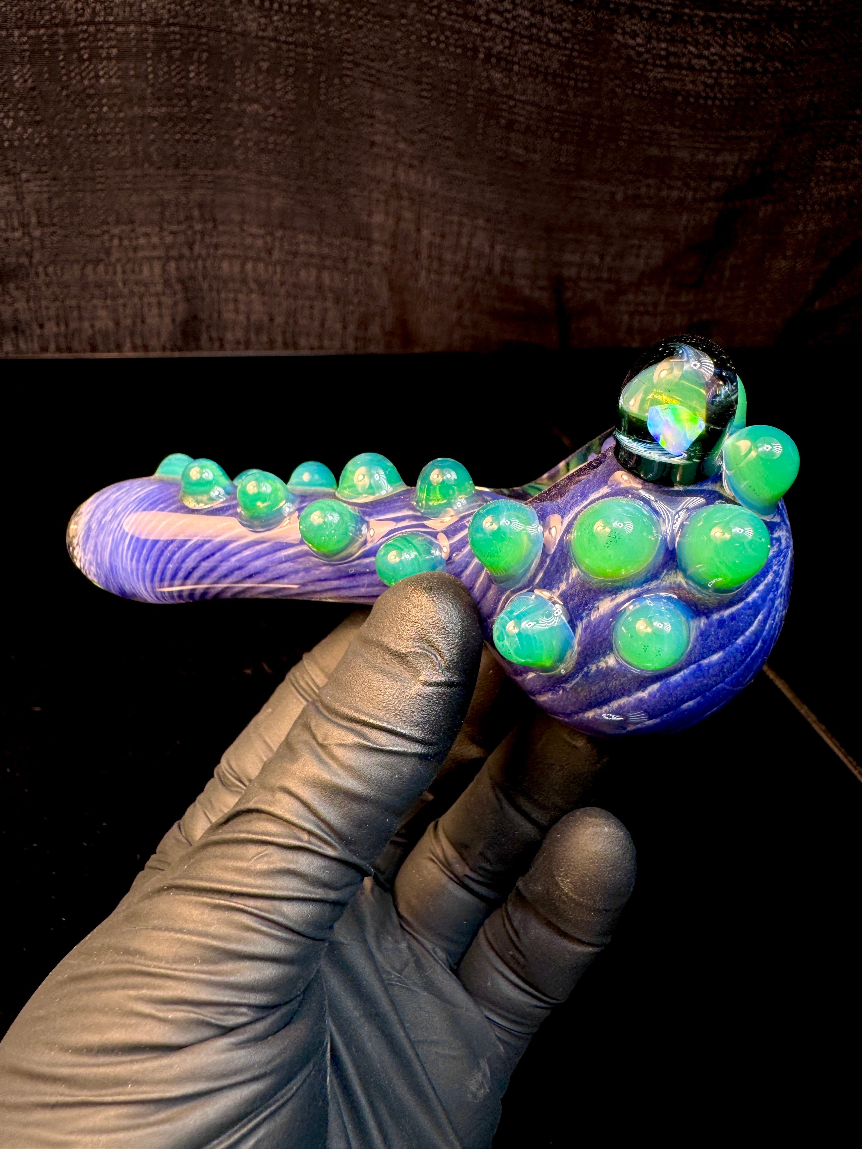Purple urple x star white x slyme striped opal pipe