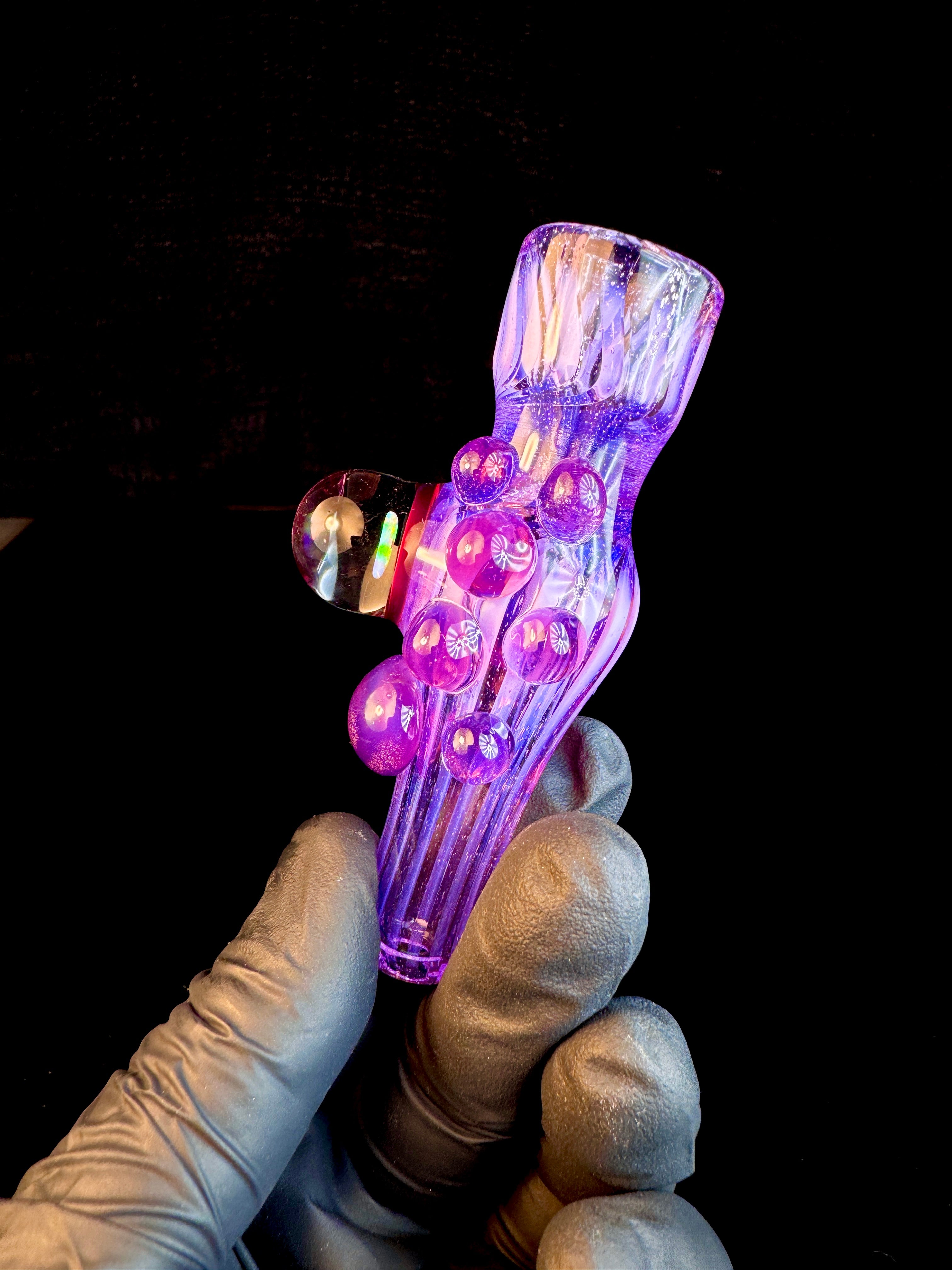 Lavender pinstripes opal chillum