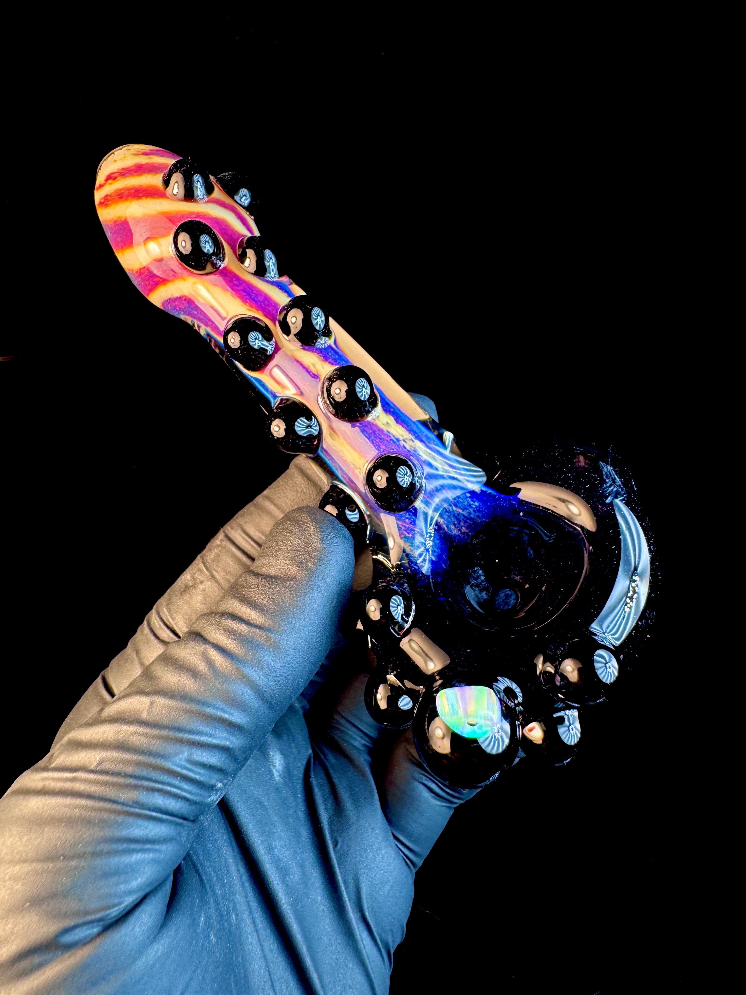 Jet black x fripidy striped opal pipe