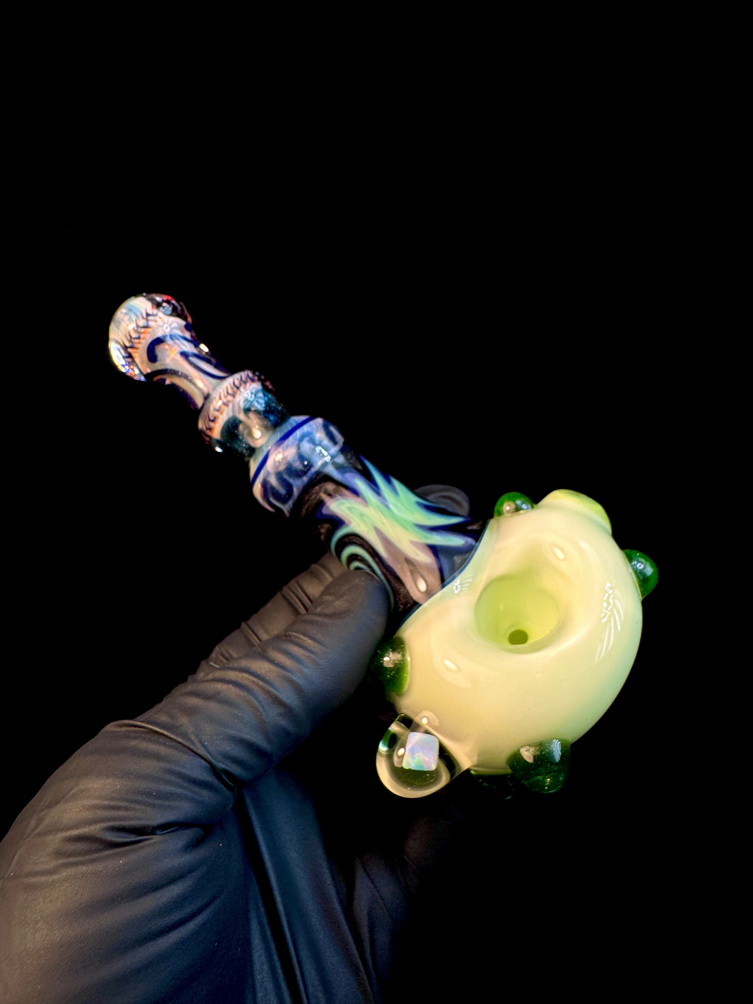 Fumed wigwag opal opal spoon