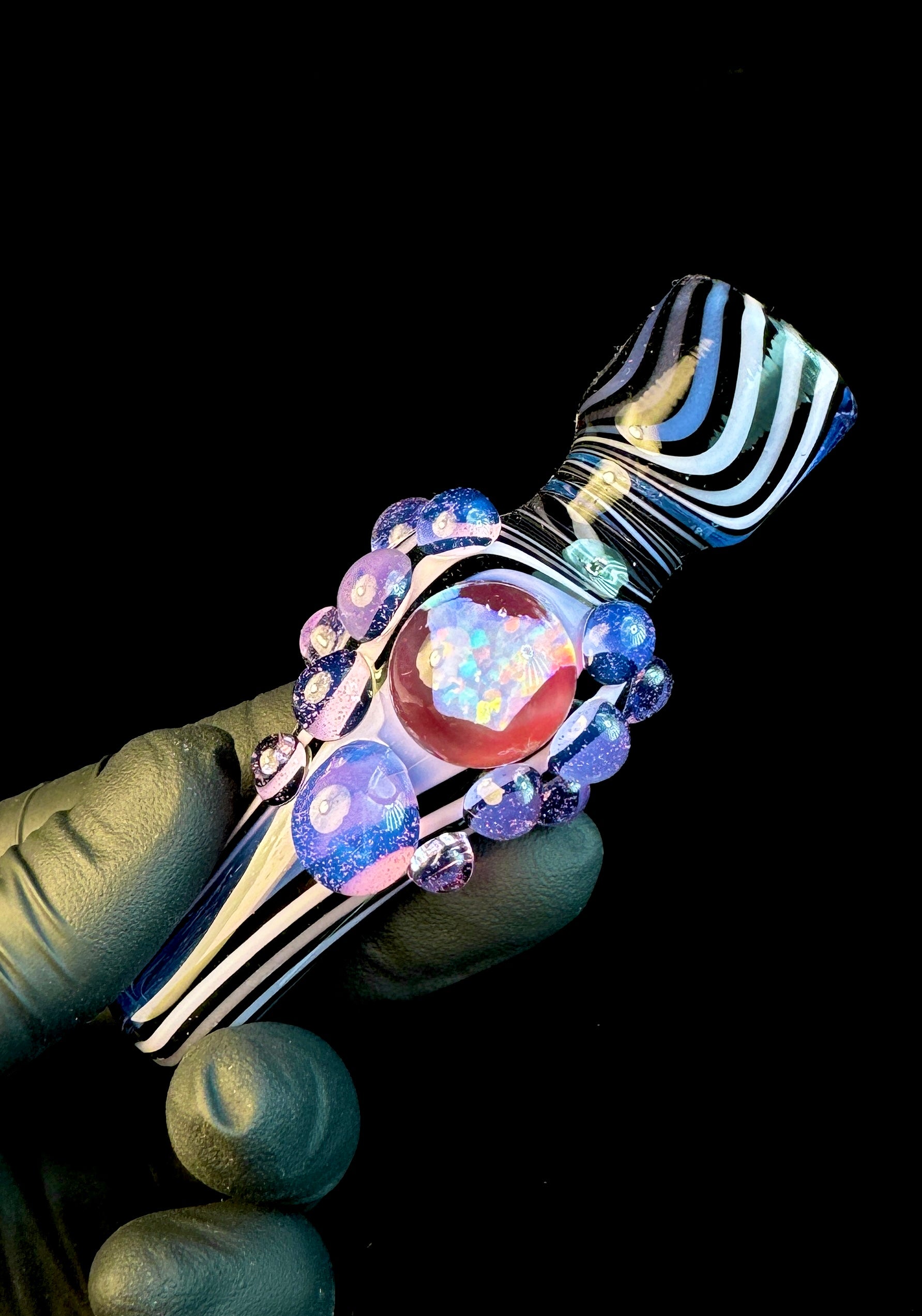 Pink slyme pinstripes opal chillum