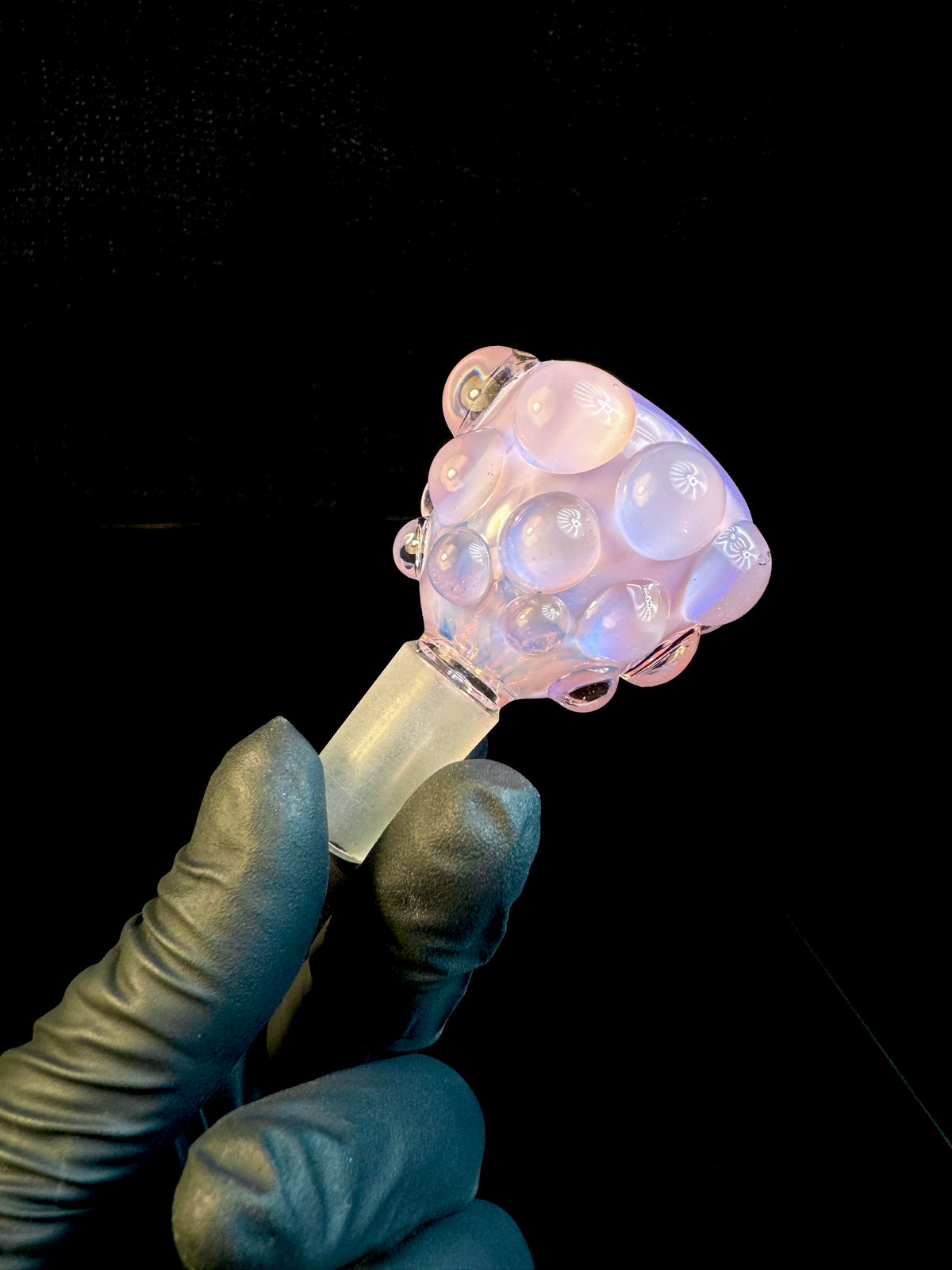 14mm Rose quartz dot Slide