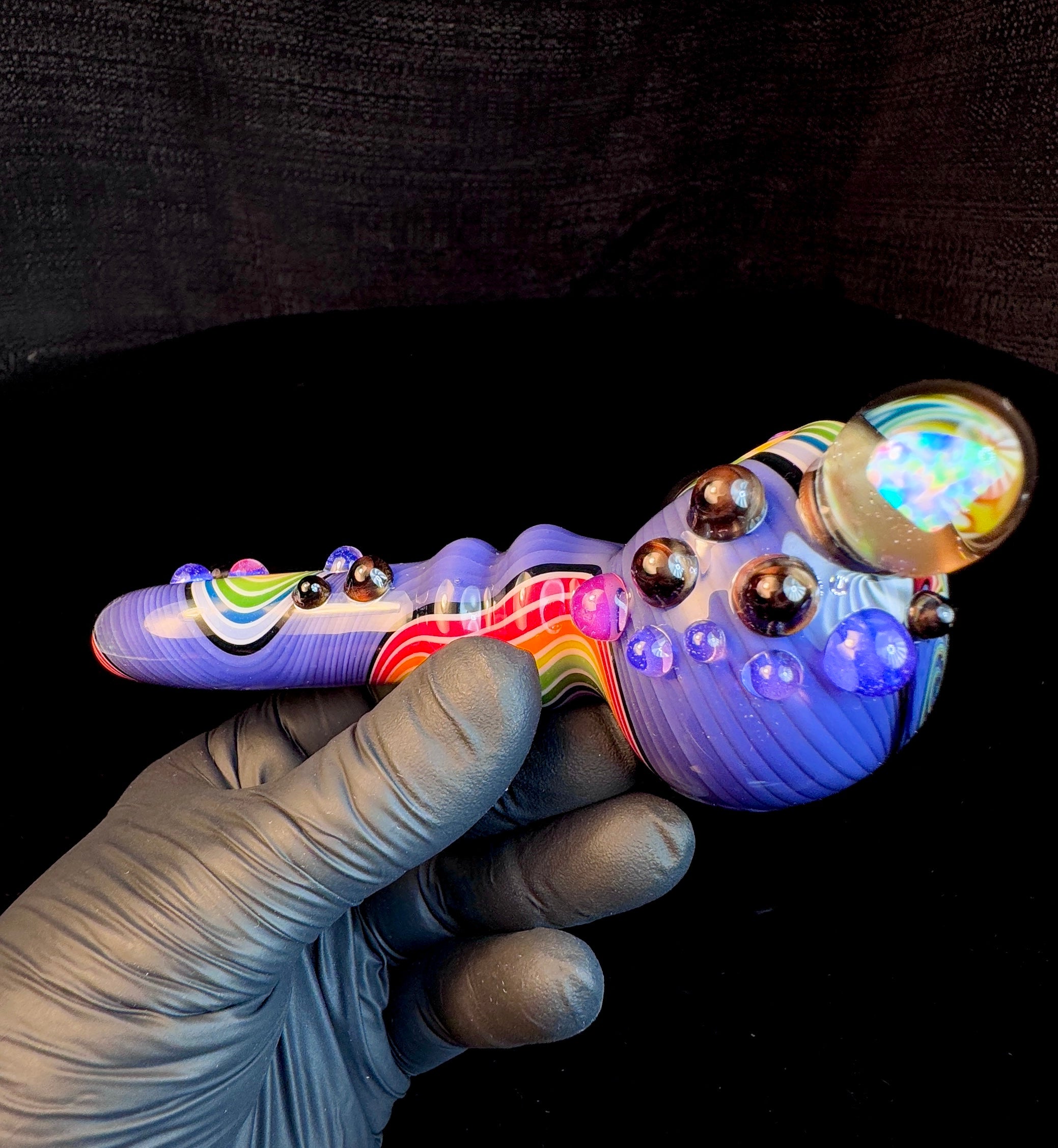 Purple urple Wigwag rainbow opal pipe