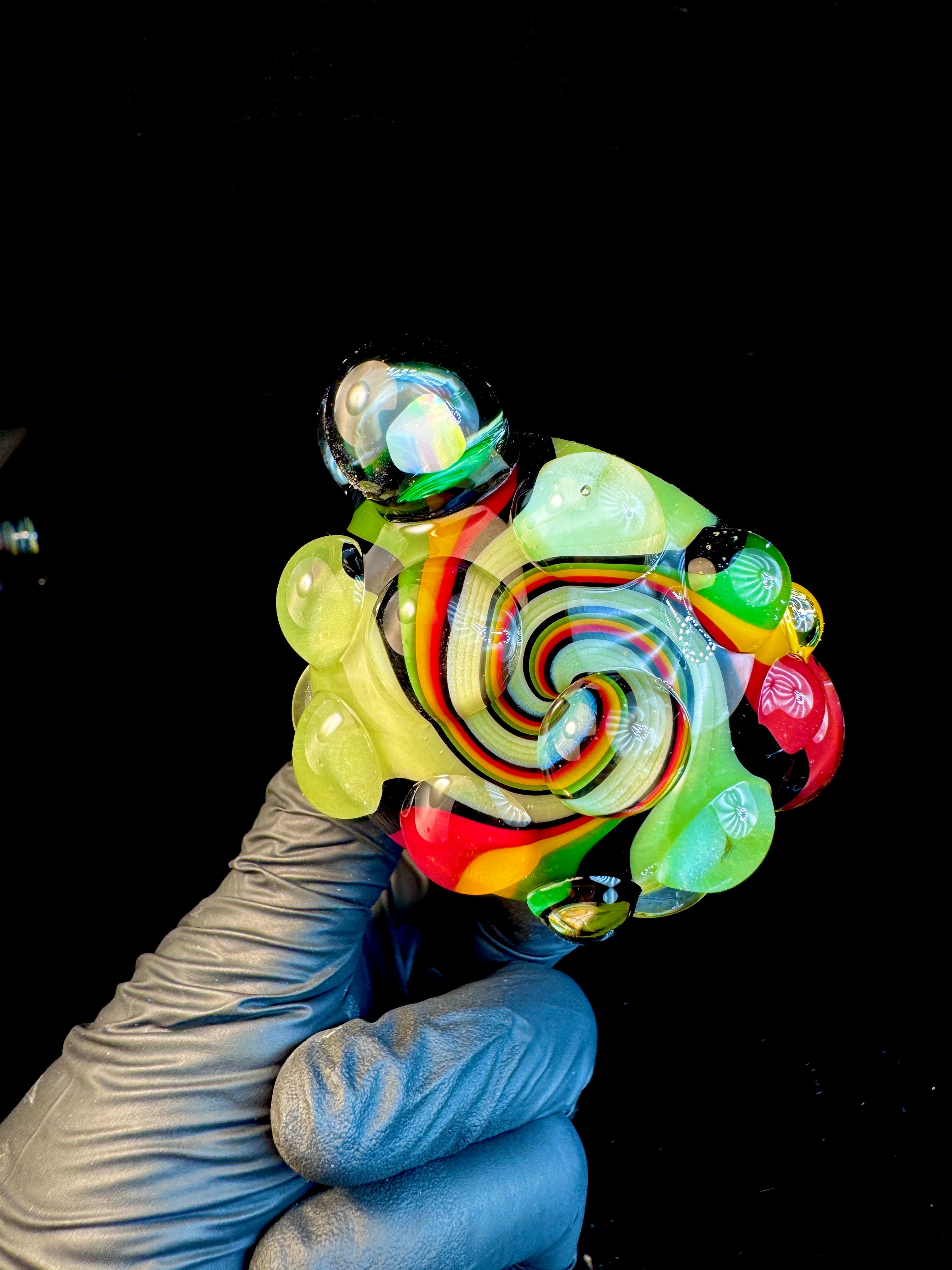 Satin Slyme Rasta opal pipe