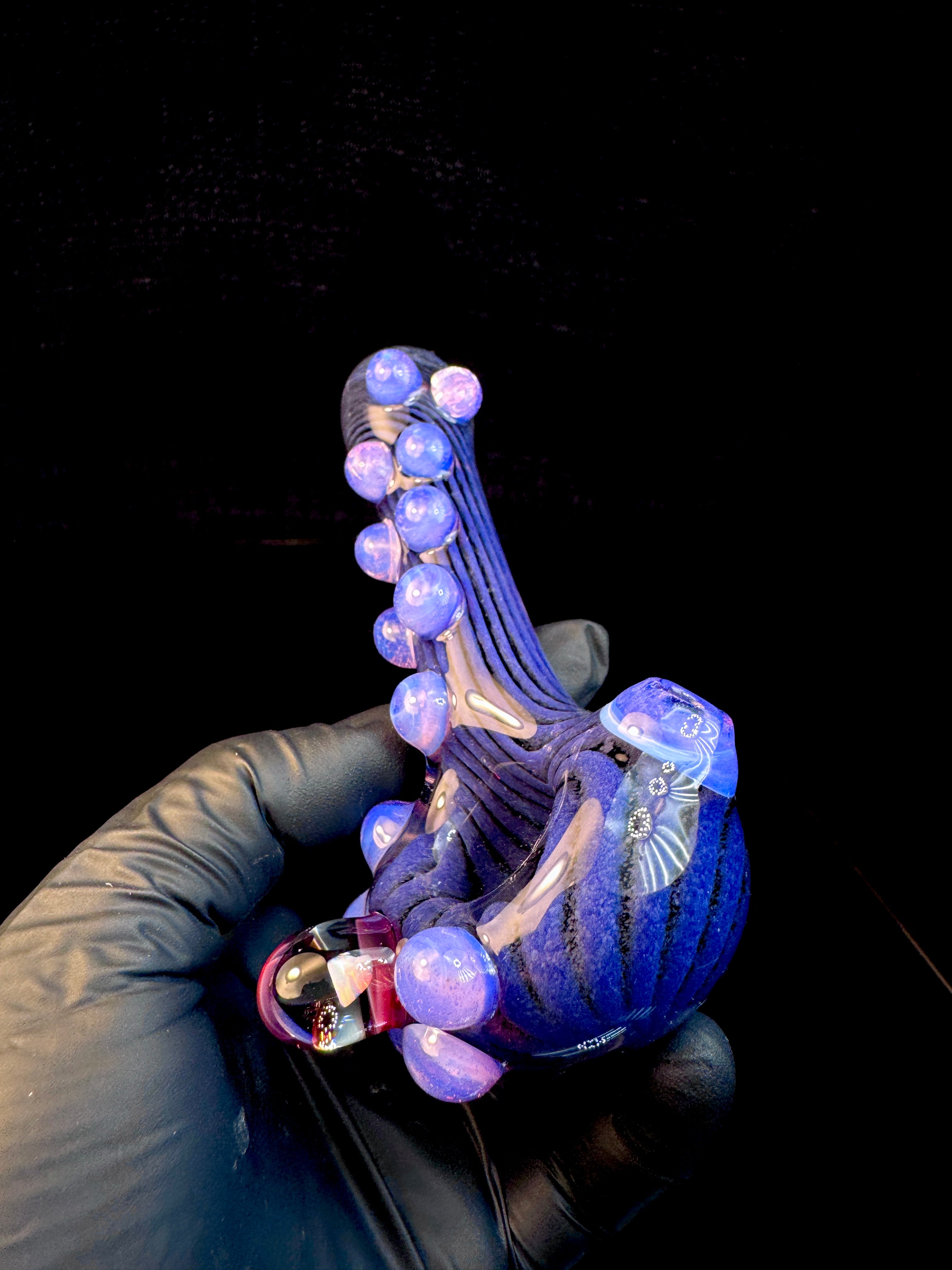Purple urple x jet black Striped Opal Pipe