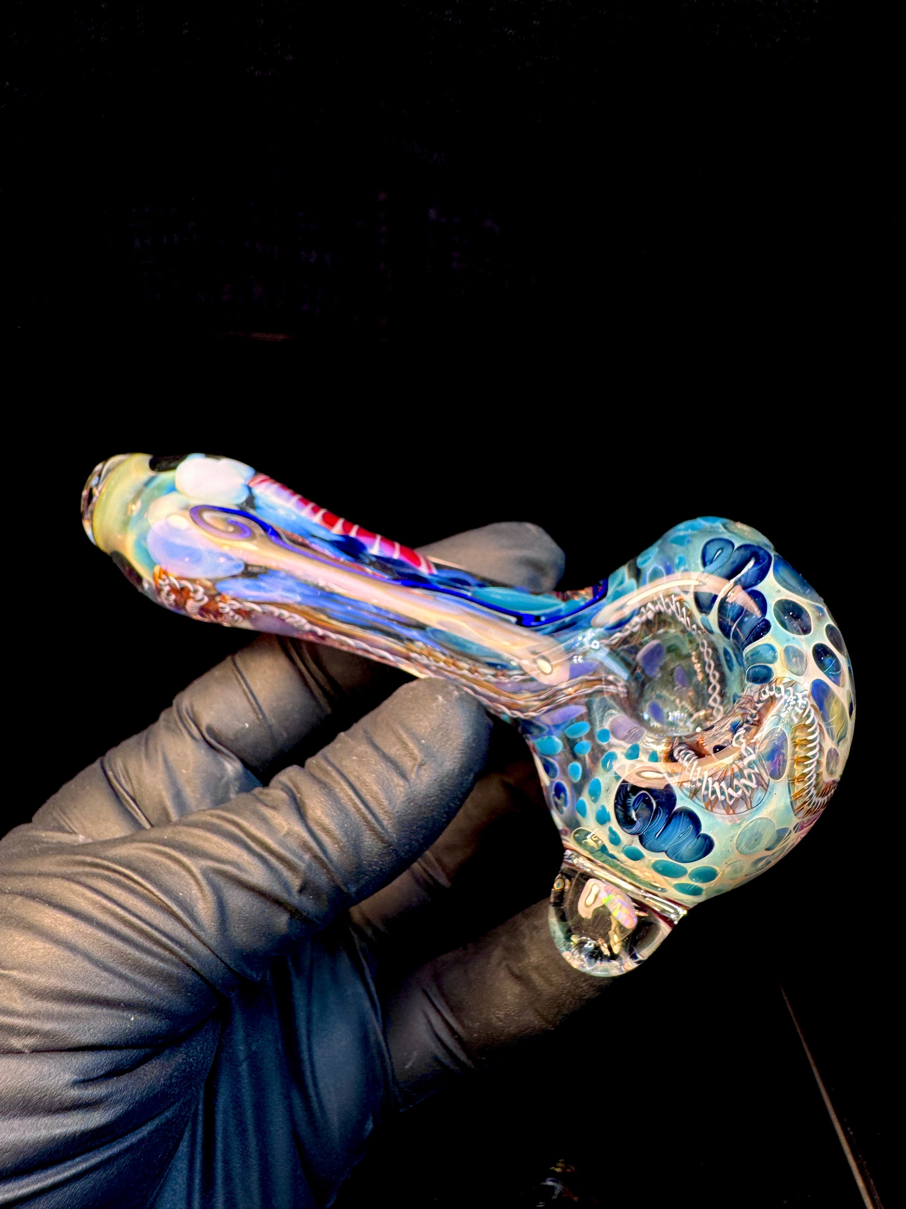 Silver Cane fume opal spoon