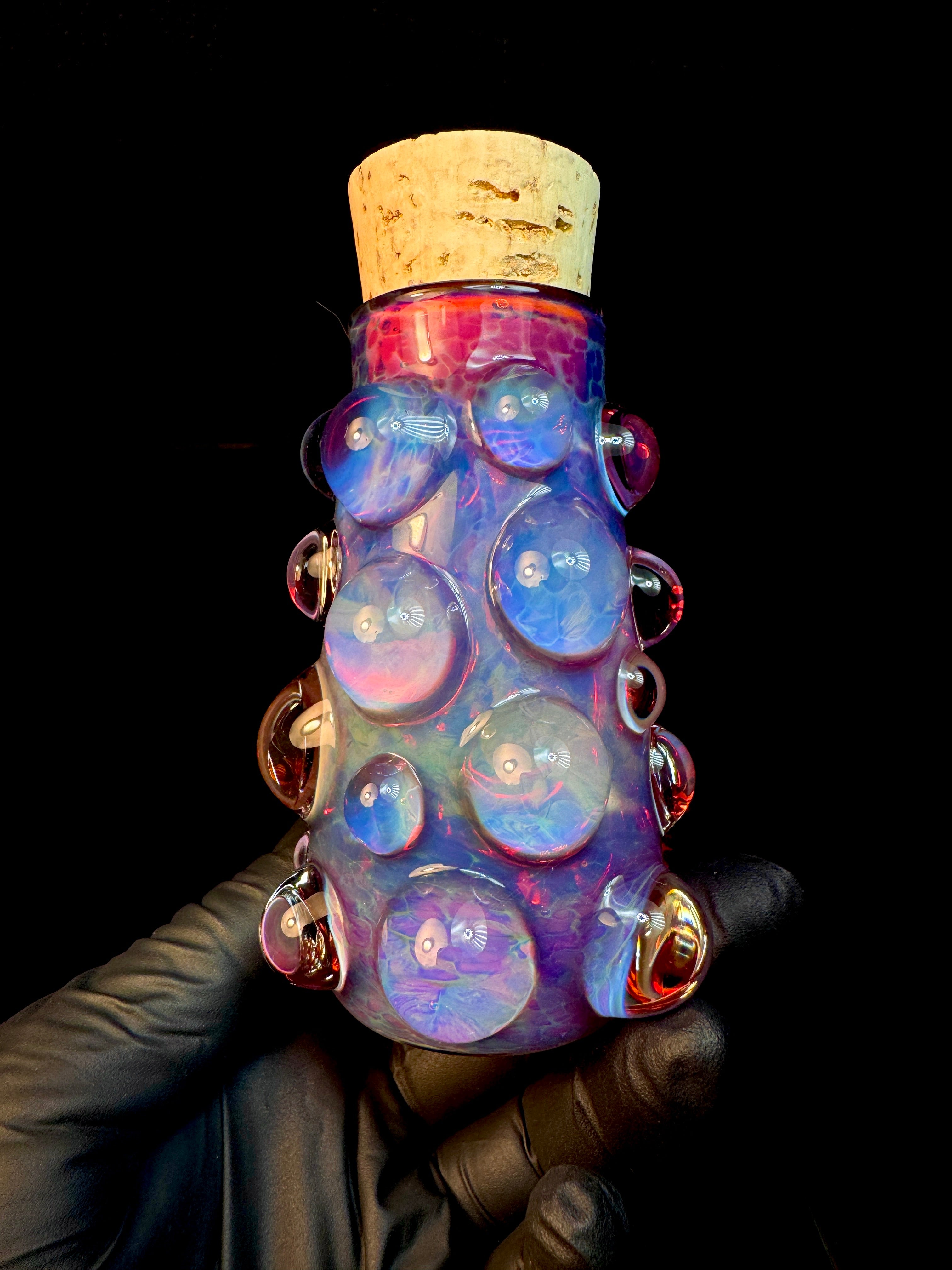 XL Amber purple flat bottom nug Jar