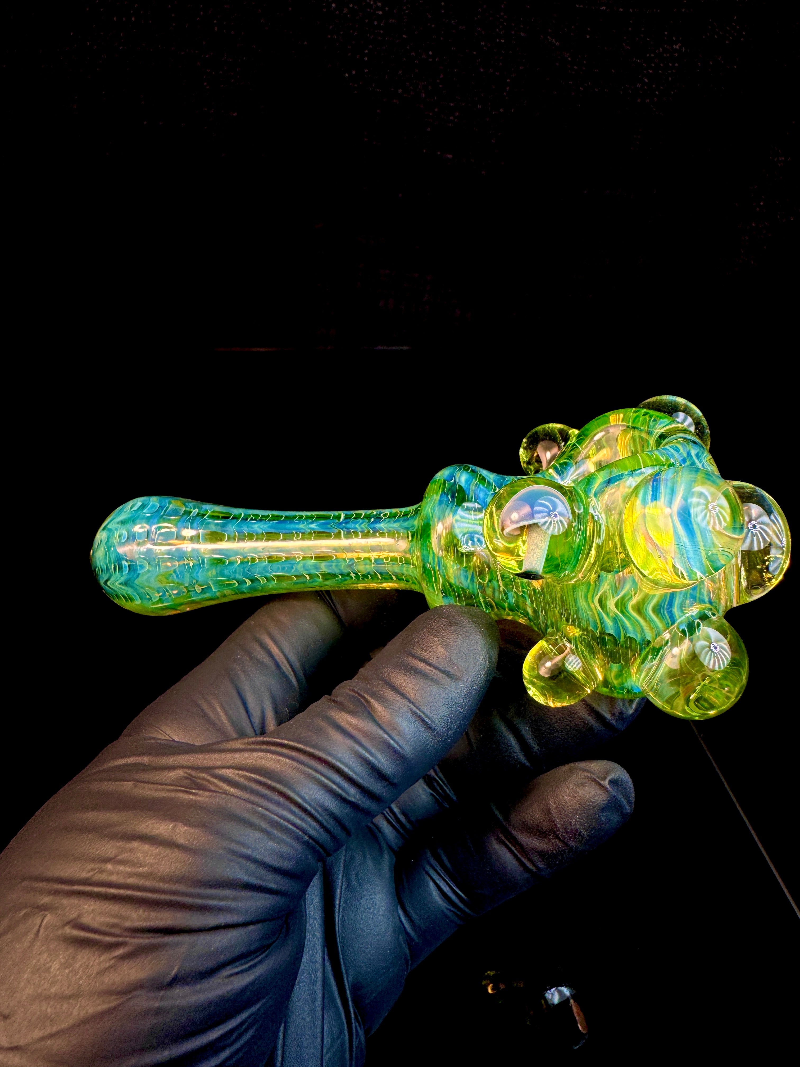 Electric green dark web mushroom spoon