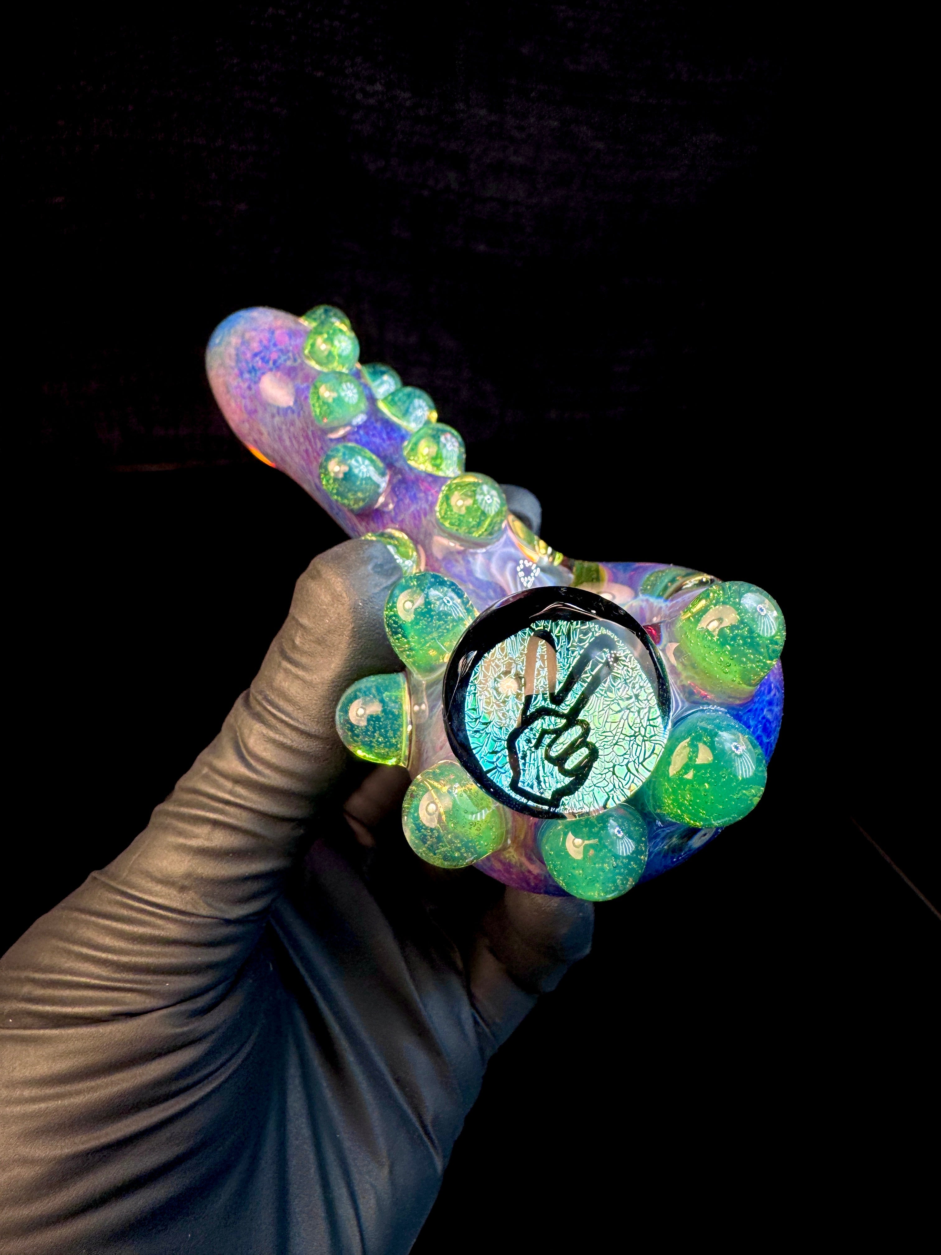 Dichroic peace sign spoon