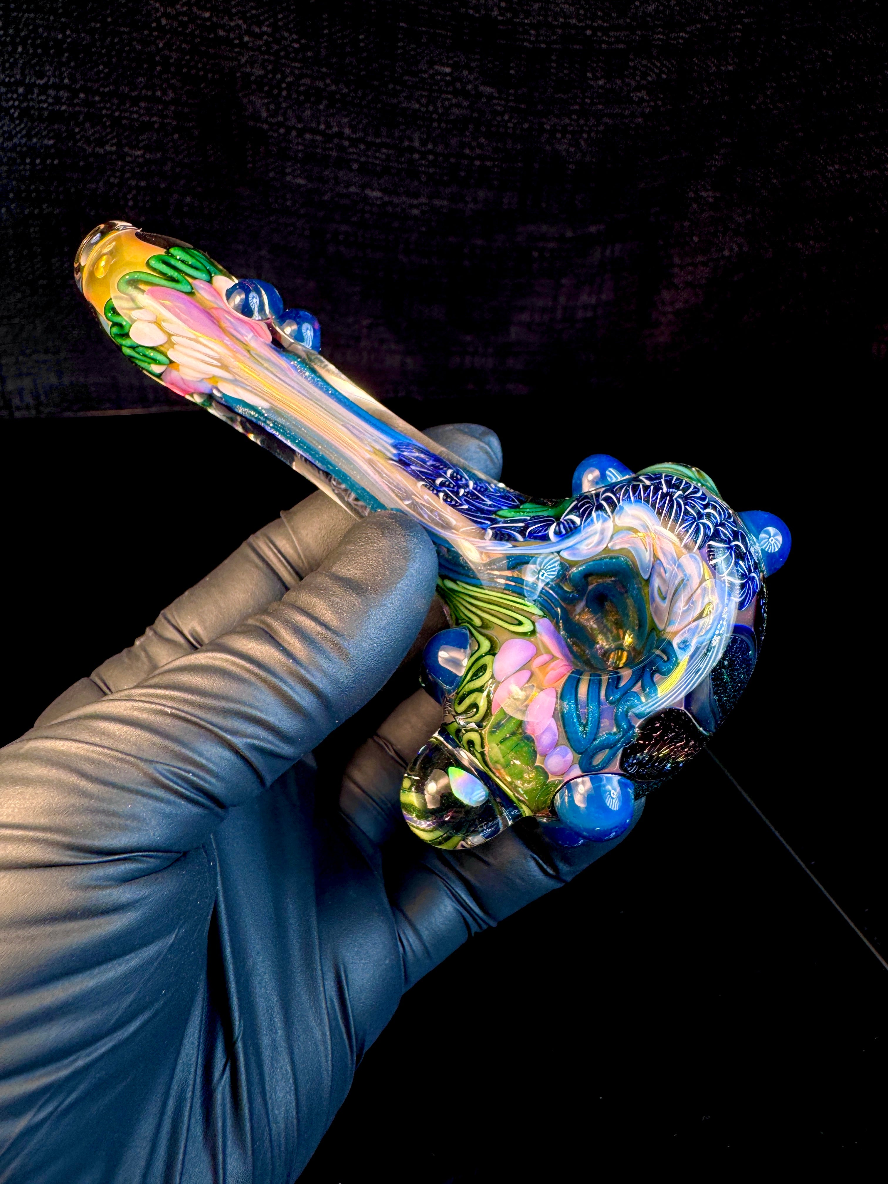 Gold Fume dichro flower Primo opal spoon