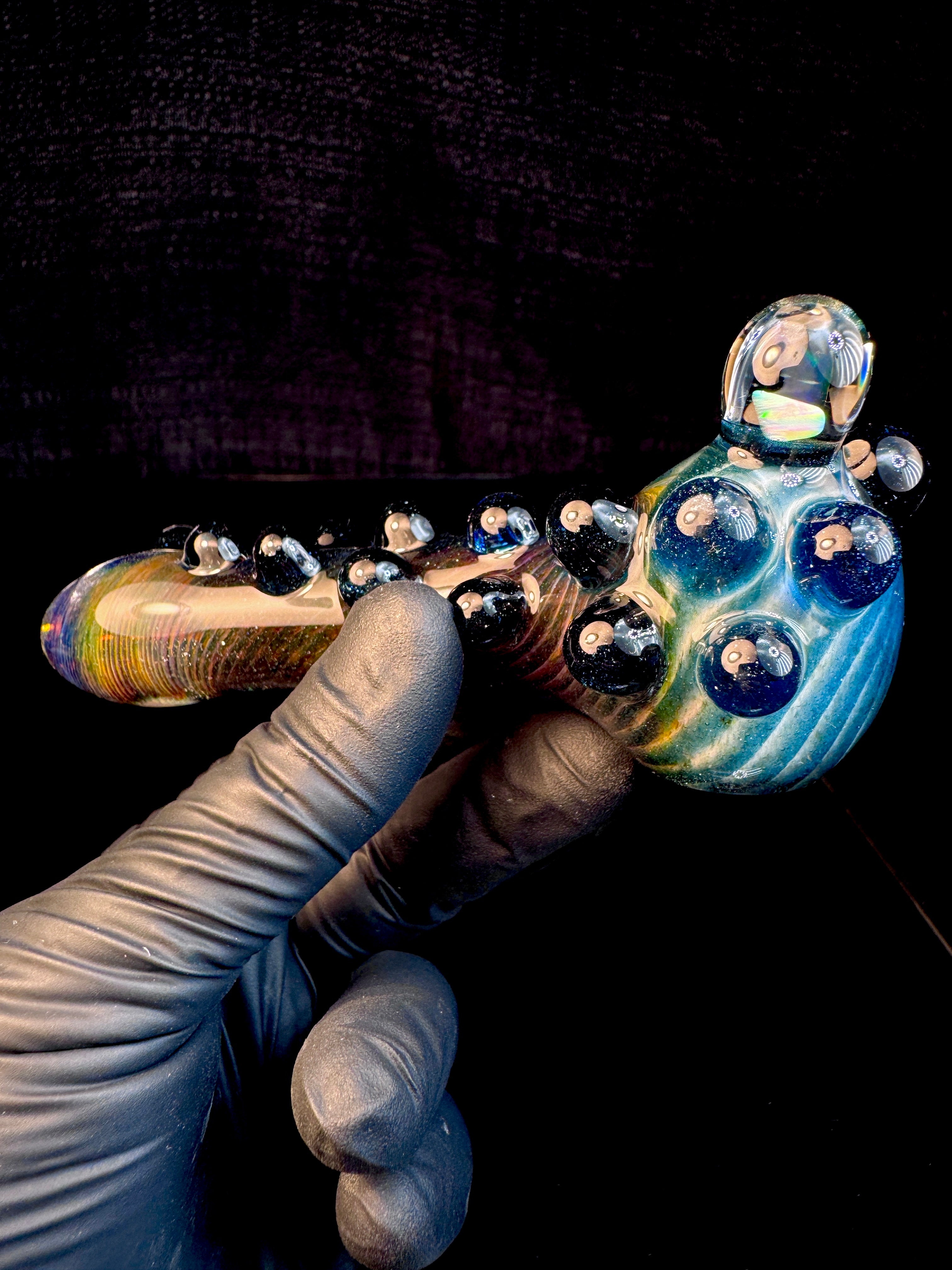 Blue stardust x nebula Striped Opal Pipe