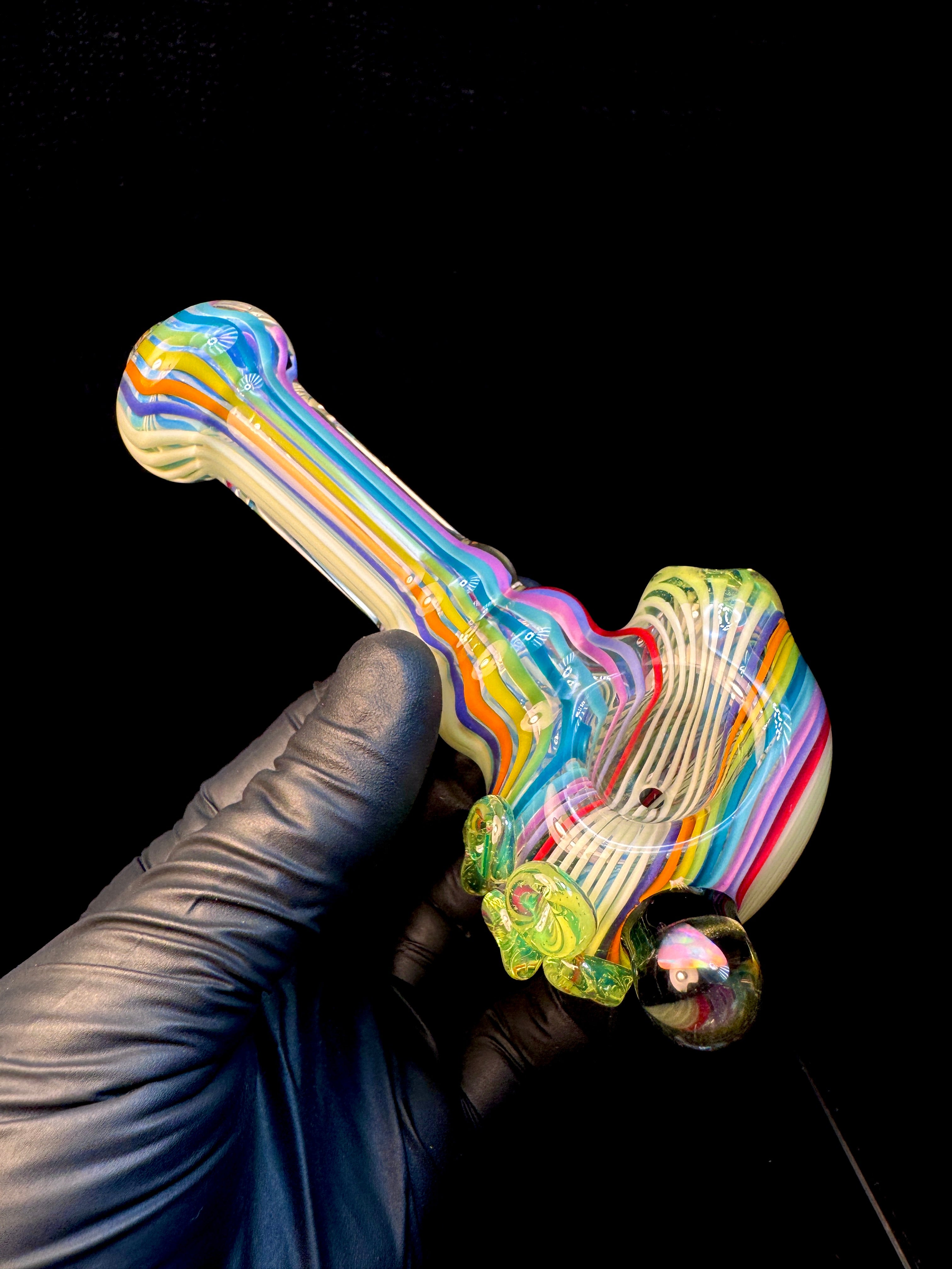Fumed linework opal spoon