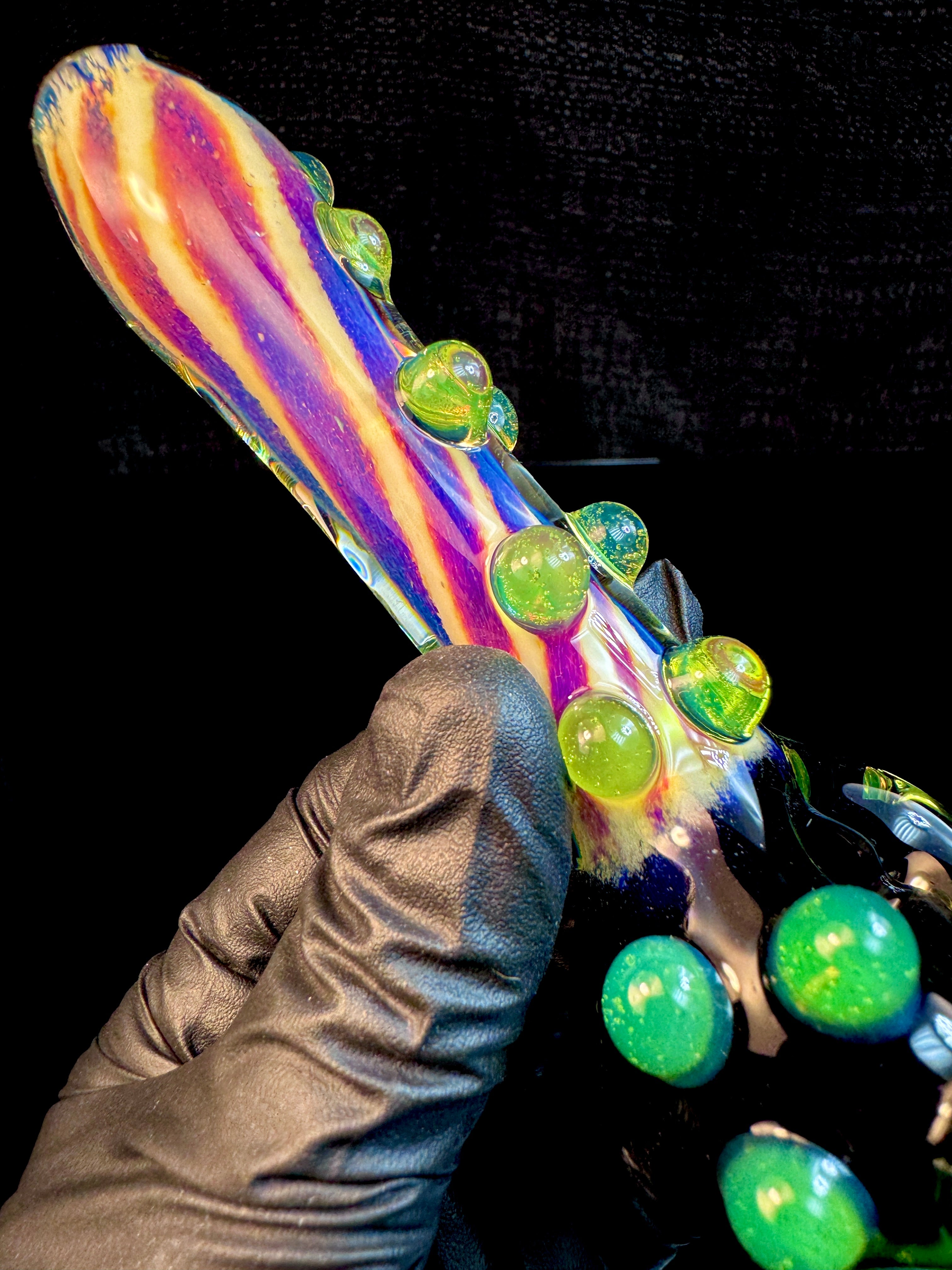 Jet black x Fripidy striped opal pipe