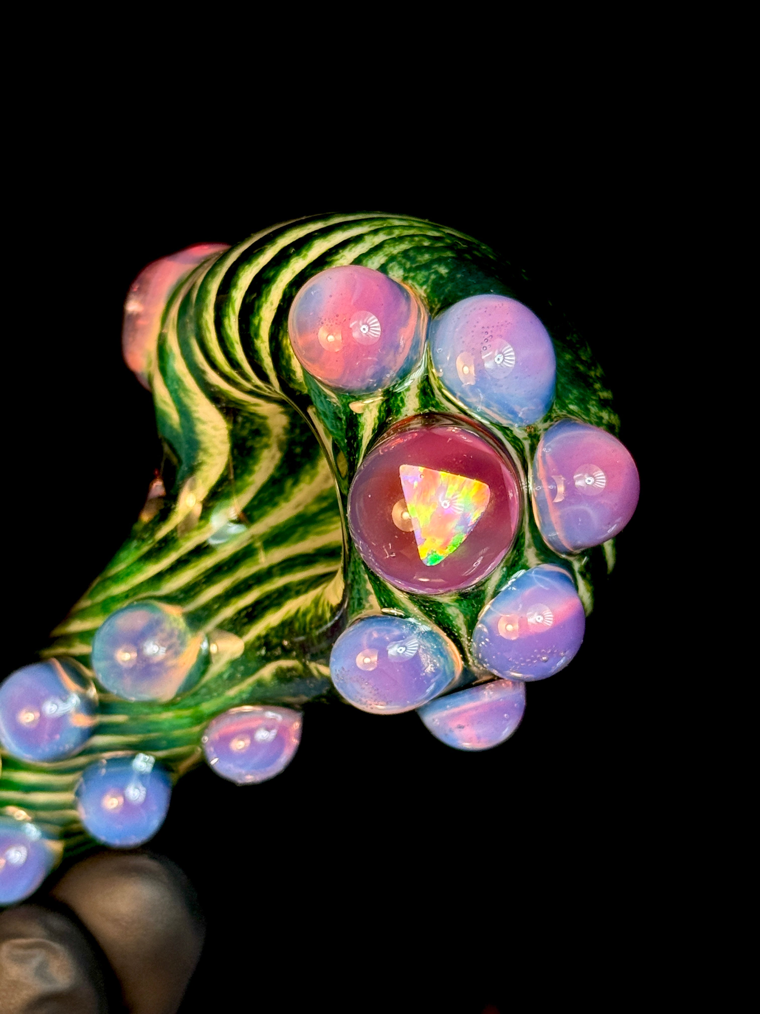 Watermelon Striped Opal Pipe