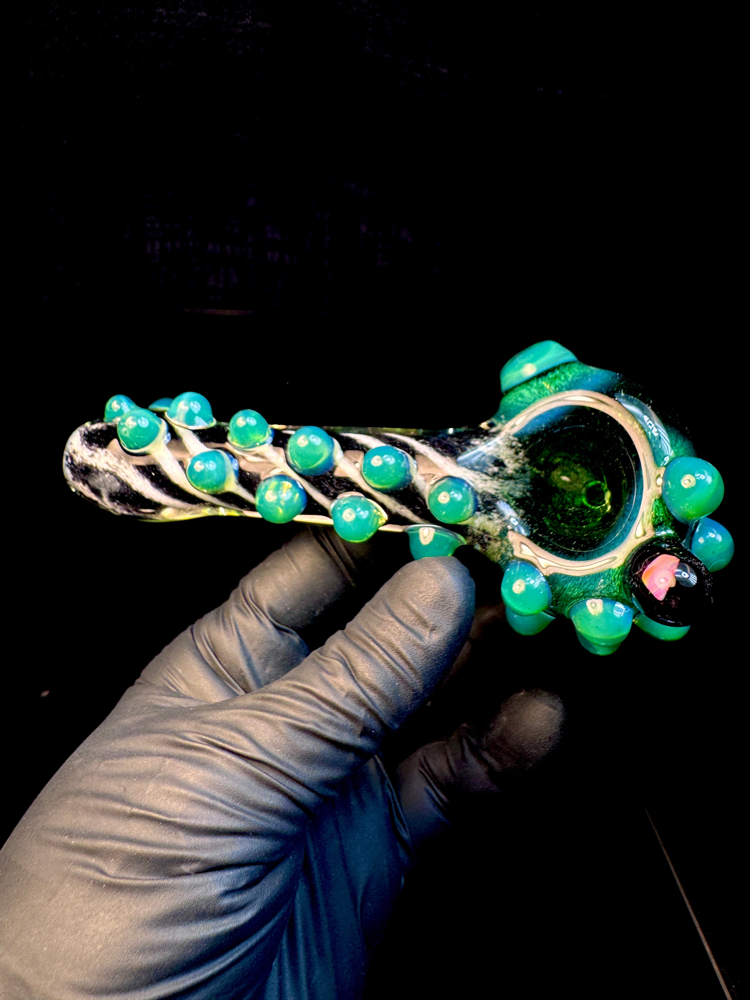 Exp x jet black striped opal pipe