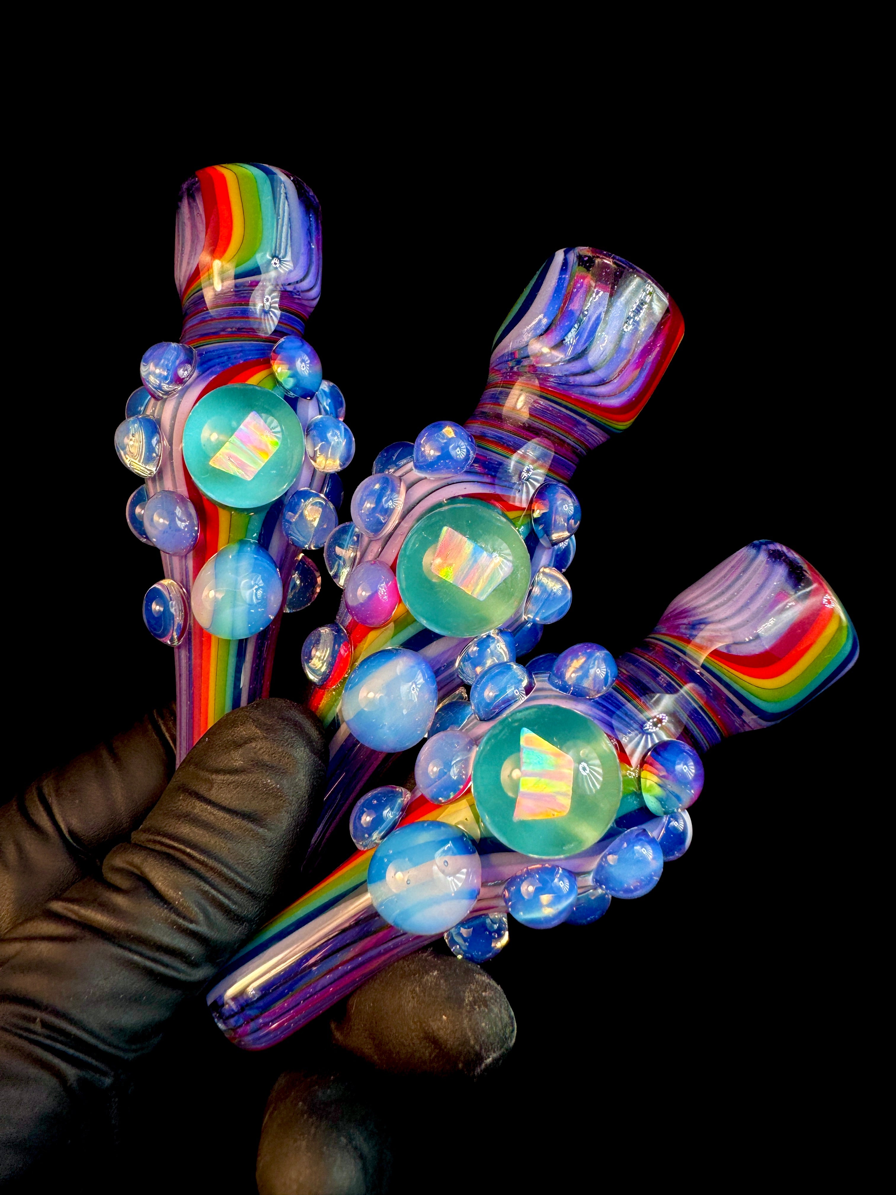 Pink slyme rainbow x secret white opal chillum