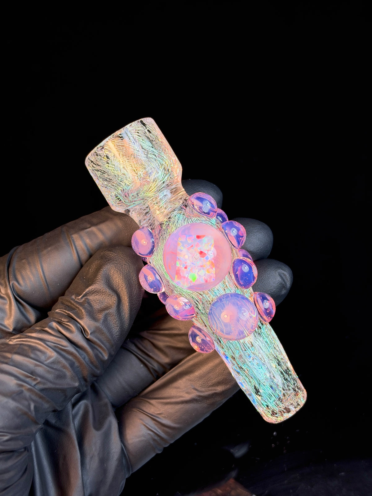 Clear Dichro/Pink Slyme Chillum