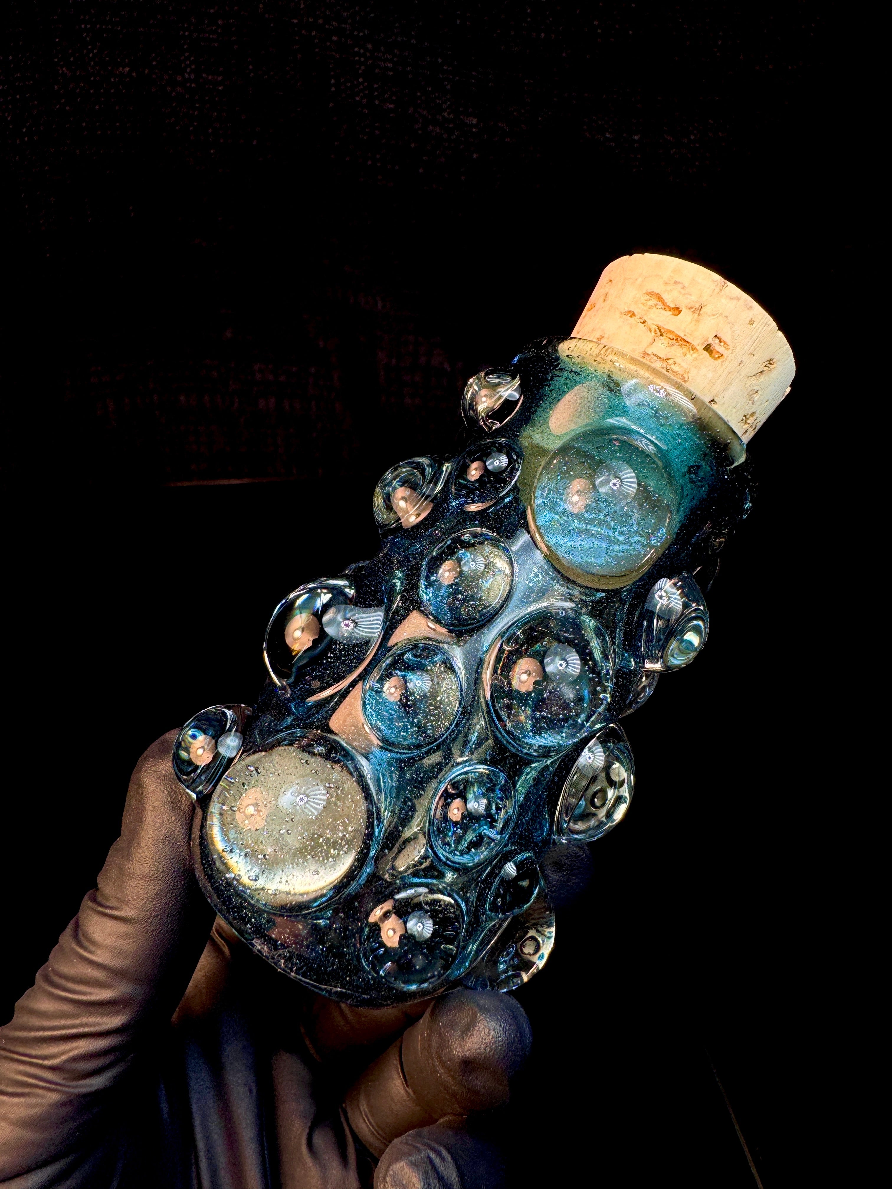 XL Blue stardust flat bottom nug Jar