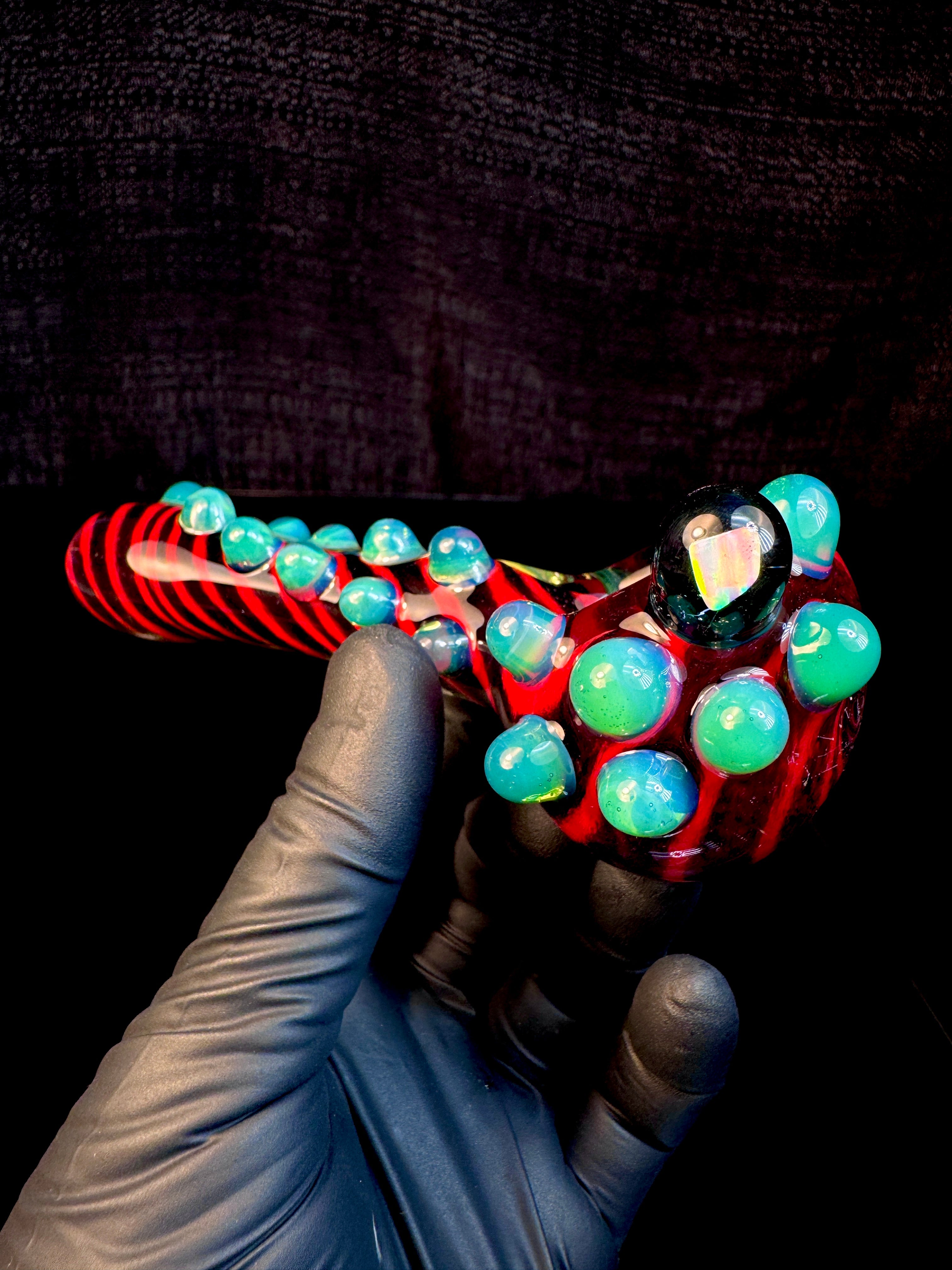 Cherry x jet black x dense slyme striped opal pipe