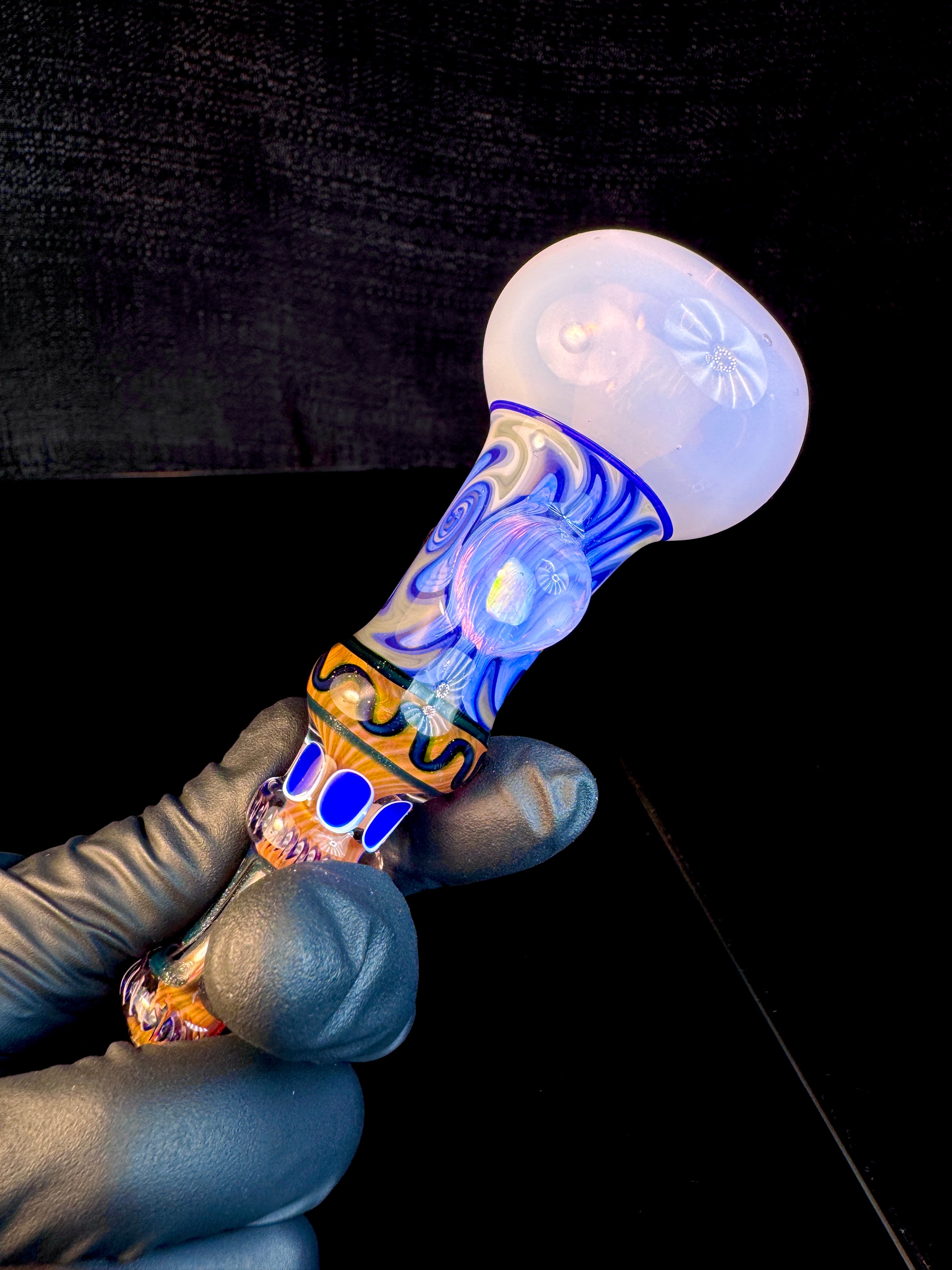 Fumed wigwag mushroom opal chillum