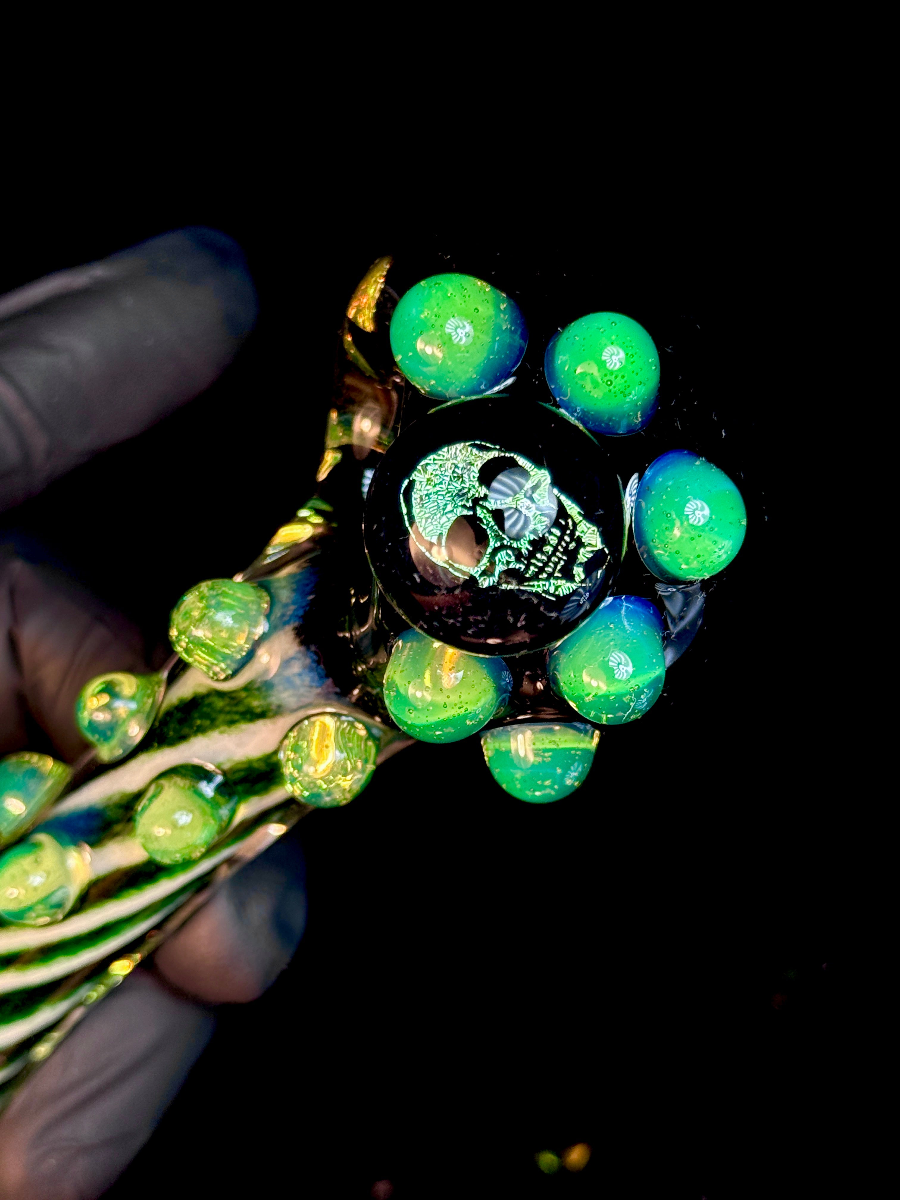 Skull striped striped opal pipe